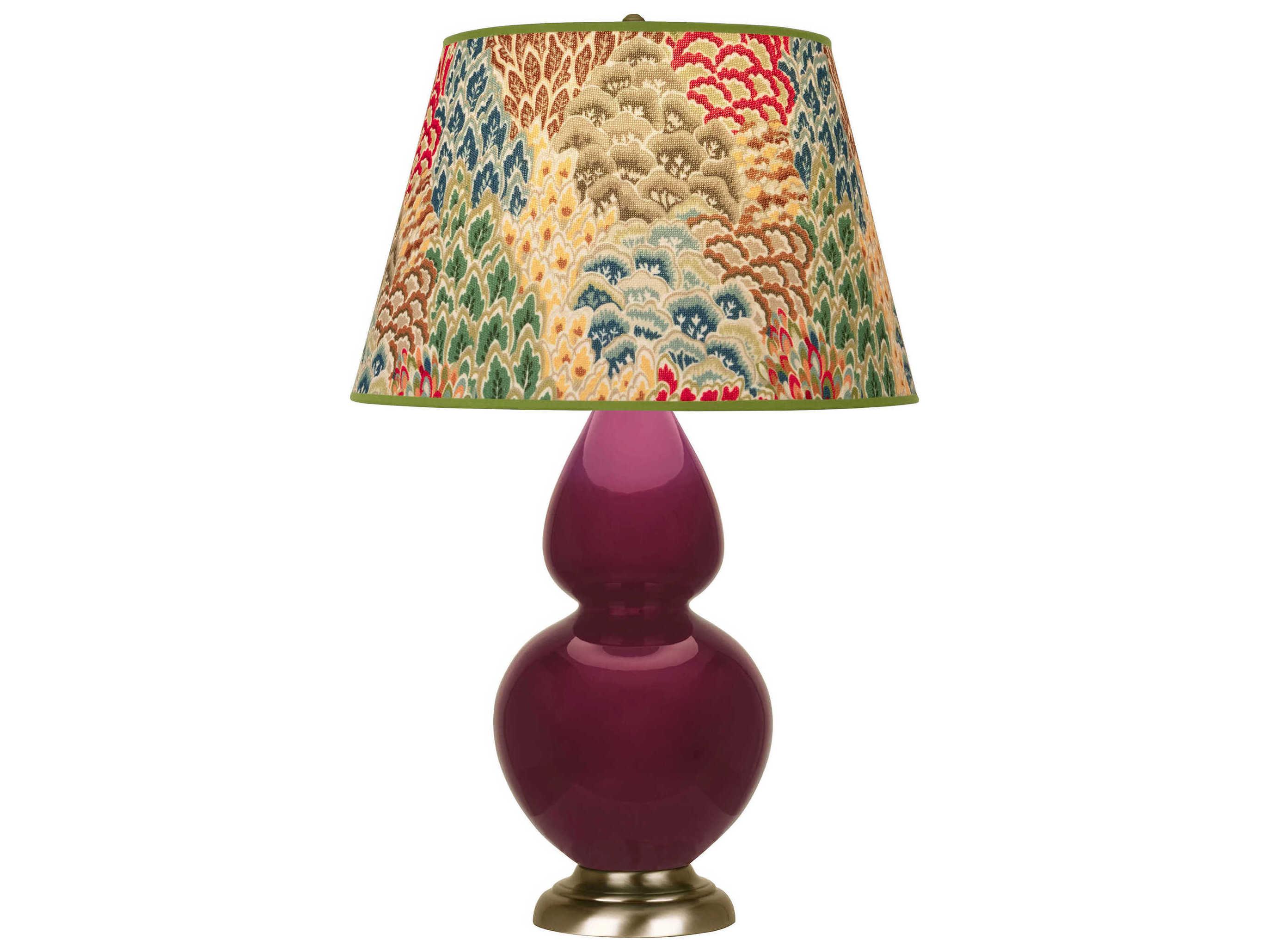 Robert Abbey Double Gourd Sugar Plum Glazed Purple Buffet Lamp