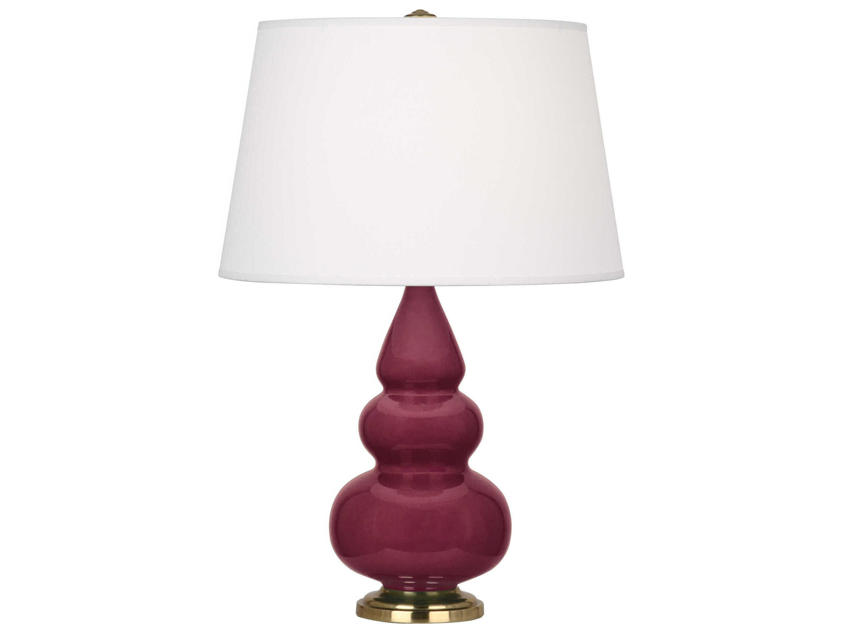 Robert Abbey Small Triple Gourd Sugar Plum Glazed Purple Table Lamp