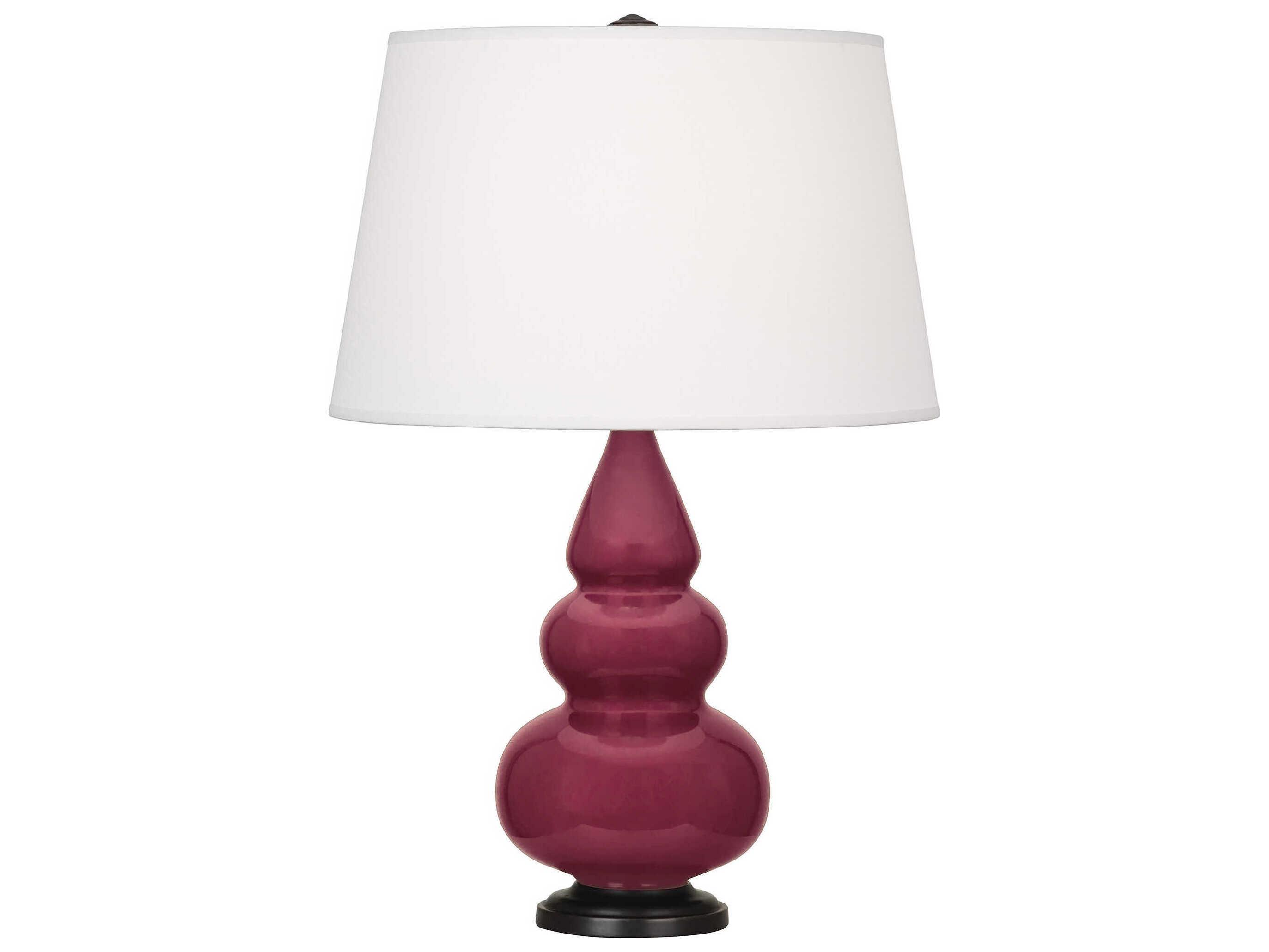 Robert Abbey Small Triple Gourd Sugar Plum Glazed Purple Table Lamp