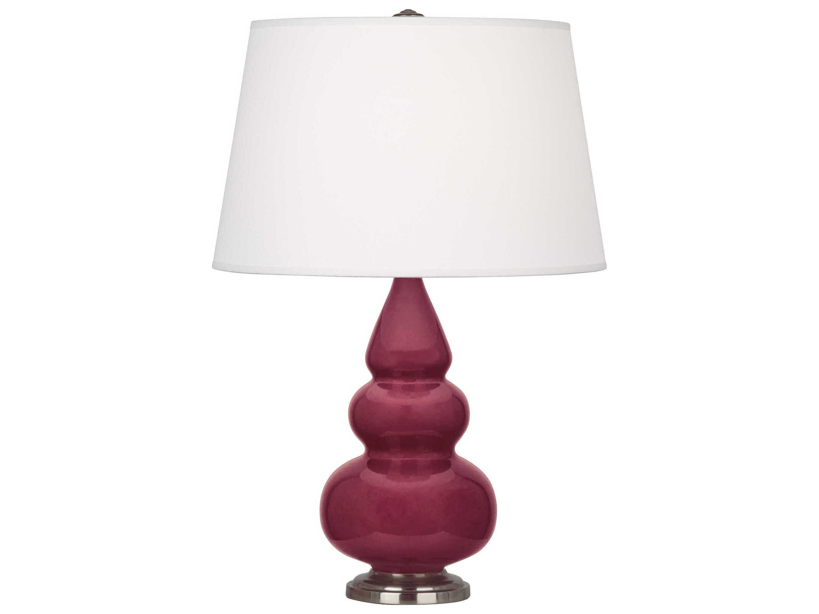Robert Abbey Small Triple Gourd Sugar Plum Glazed Purple Table Lamp