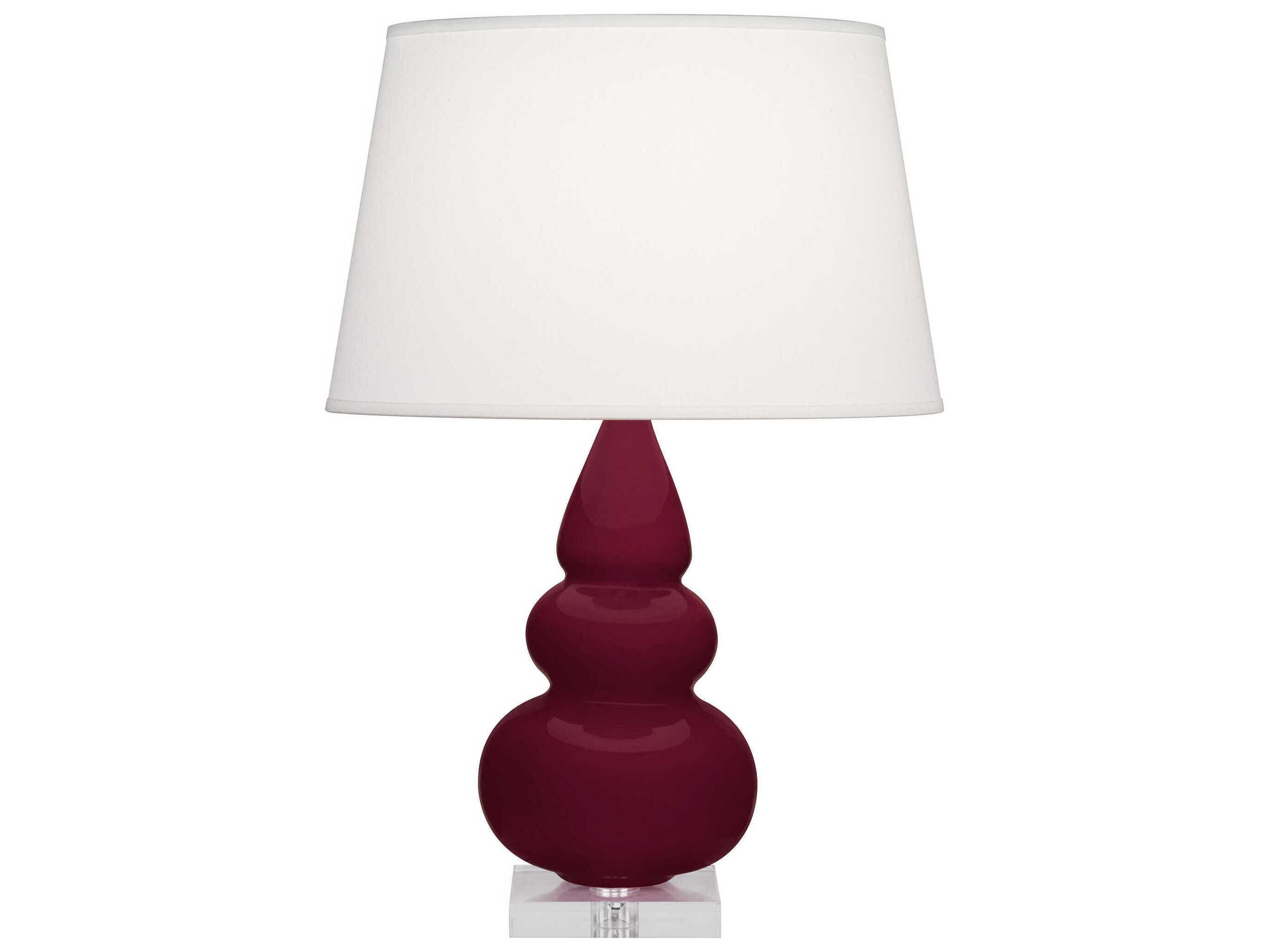 Robert Abbey Small Triple Gourd Sugar Plum Glazed Purple Table Lamp