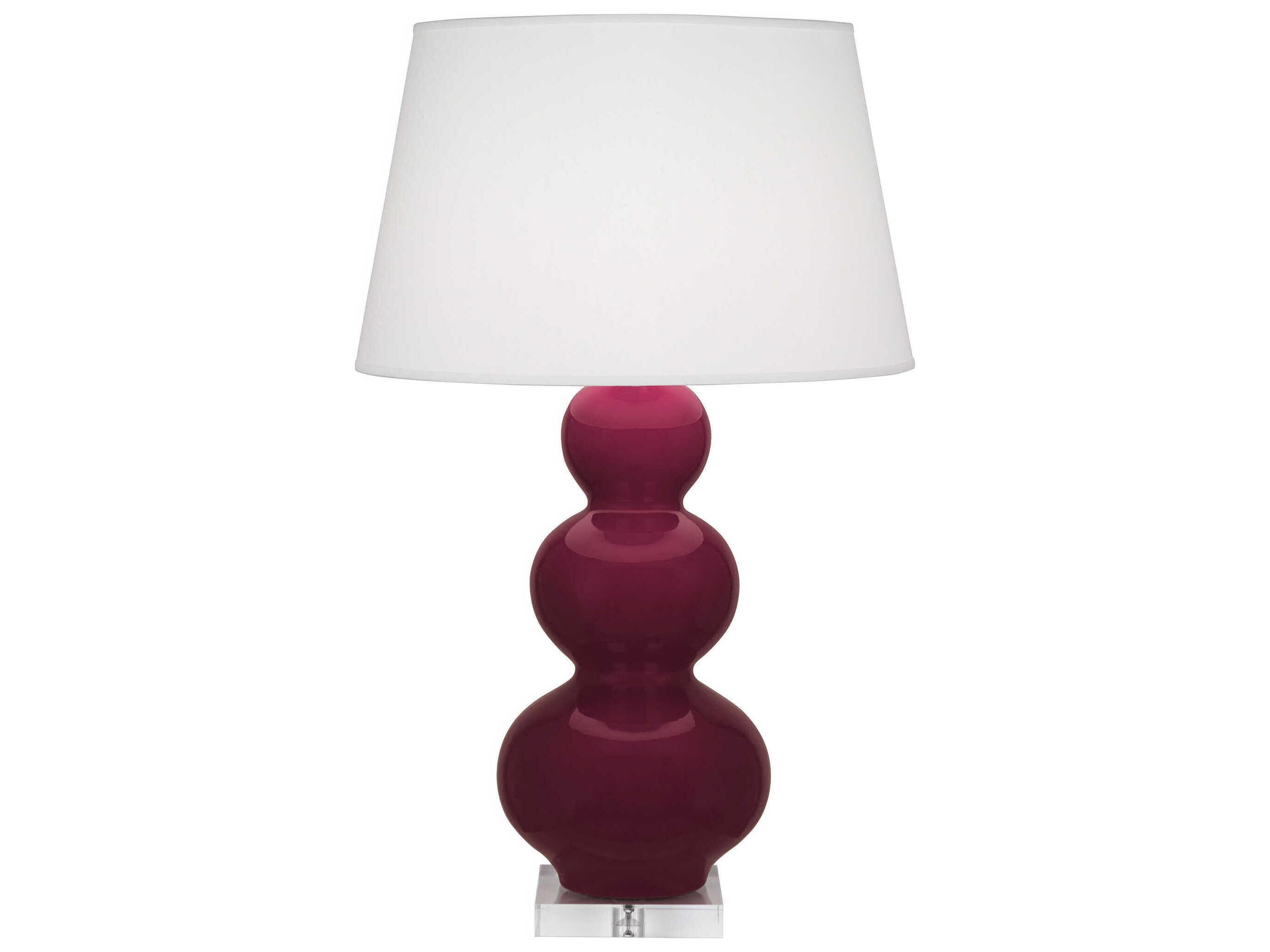 Robert Abbey Triple Gourd Sugar Plum Glazed Purple Buffet Lamp