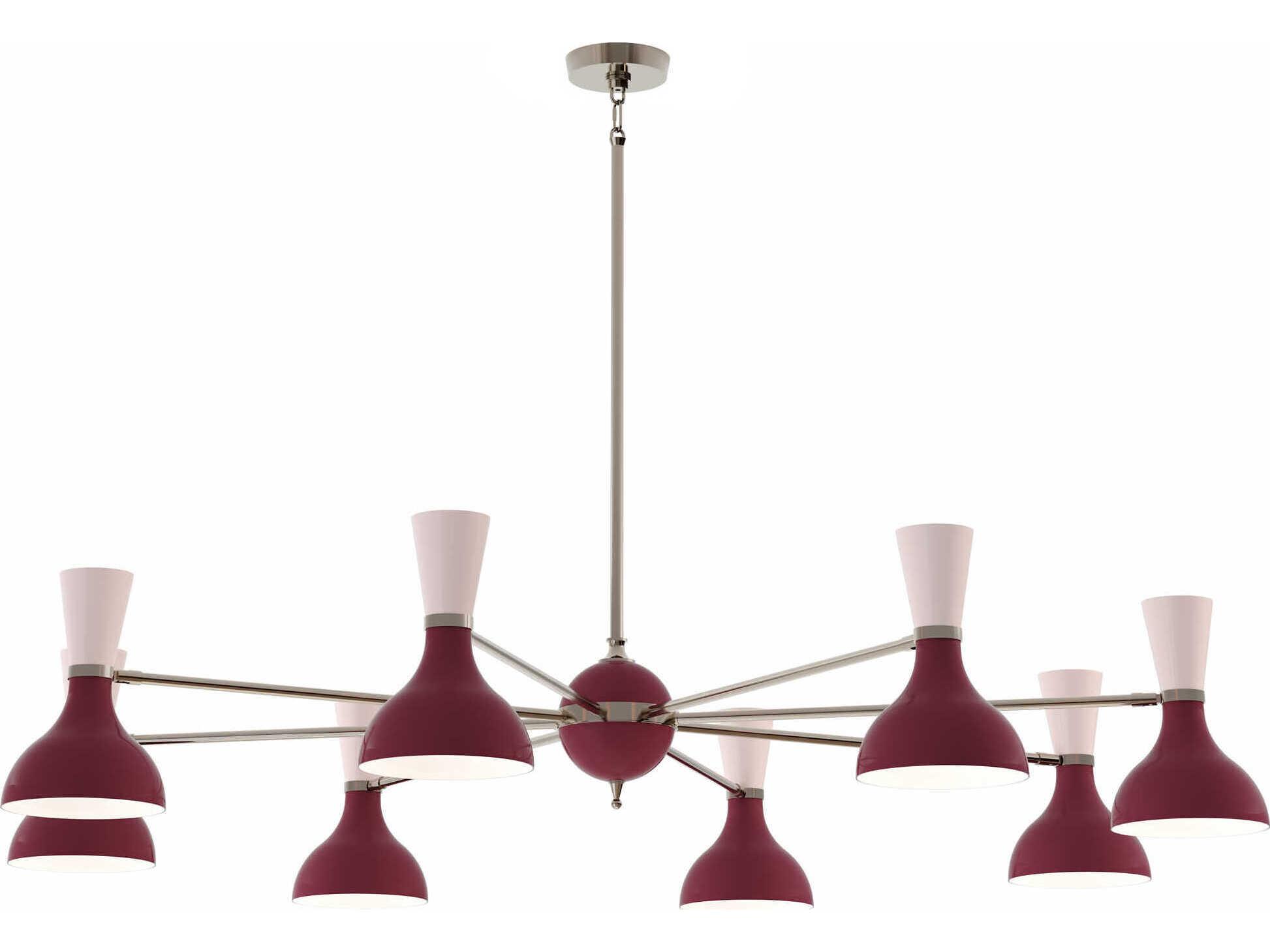 Robert Abbey Clare 8-Light Sugar Plum Rose Water Purple Chandelier