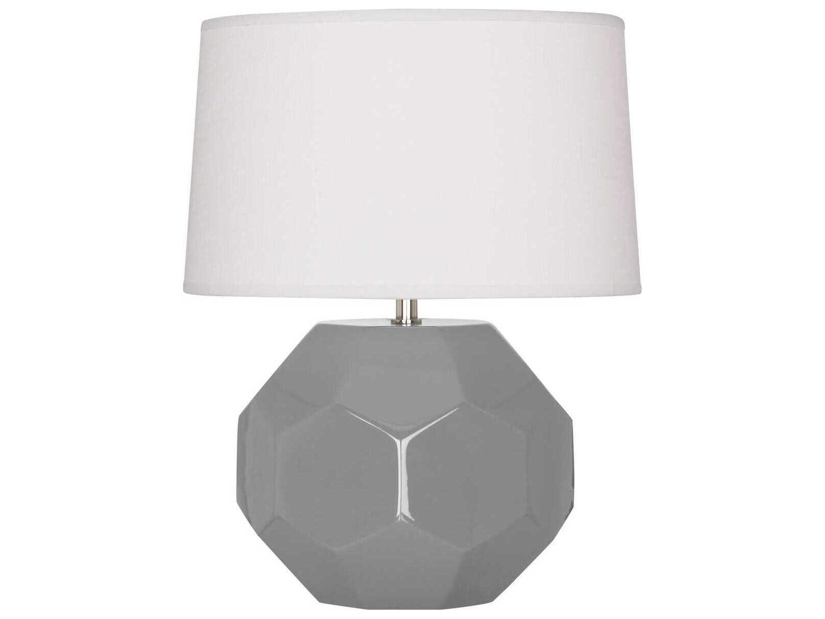 Robert Abbey Franklin Smokey Taupe Glazed Gray Table Lamp