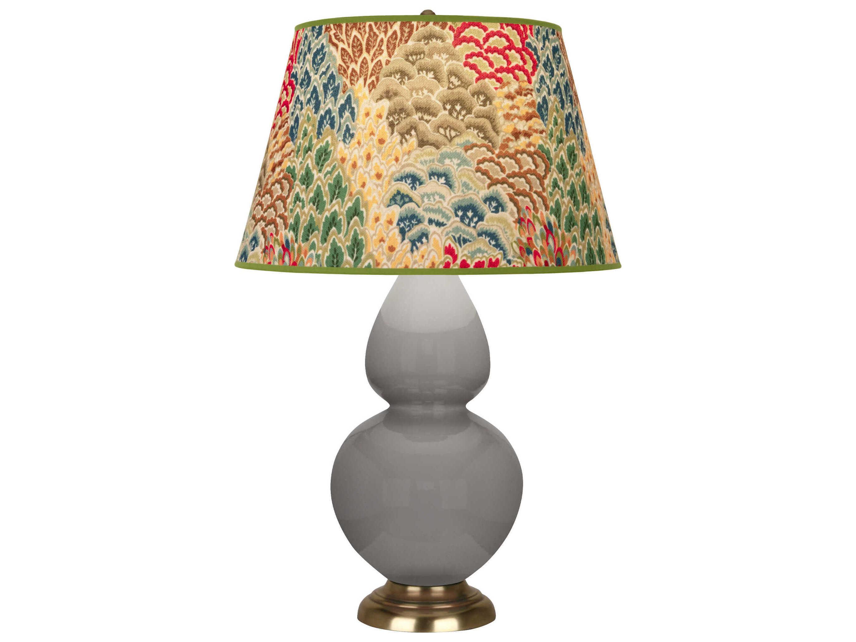 Robert Abbey Double Gourd Smokey Taupe Glazed Gray Buffet Lamp