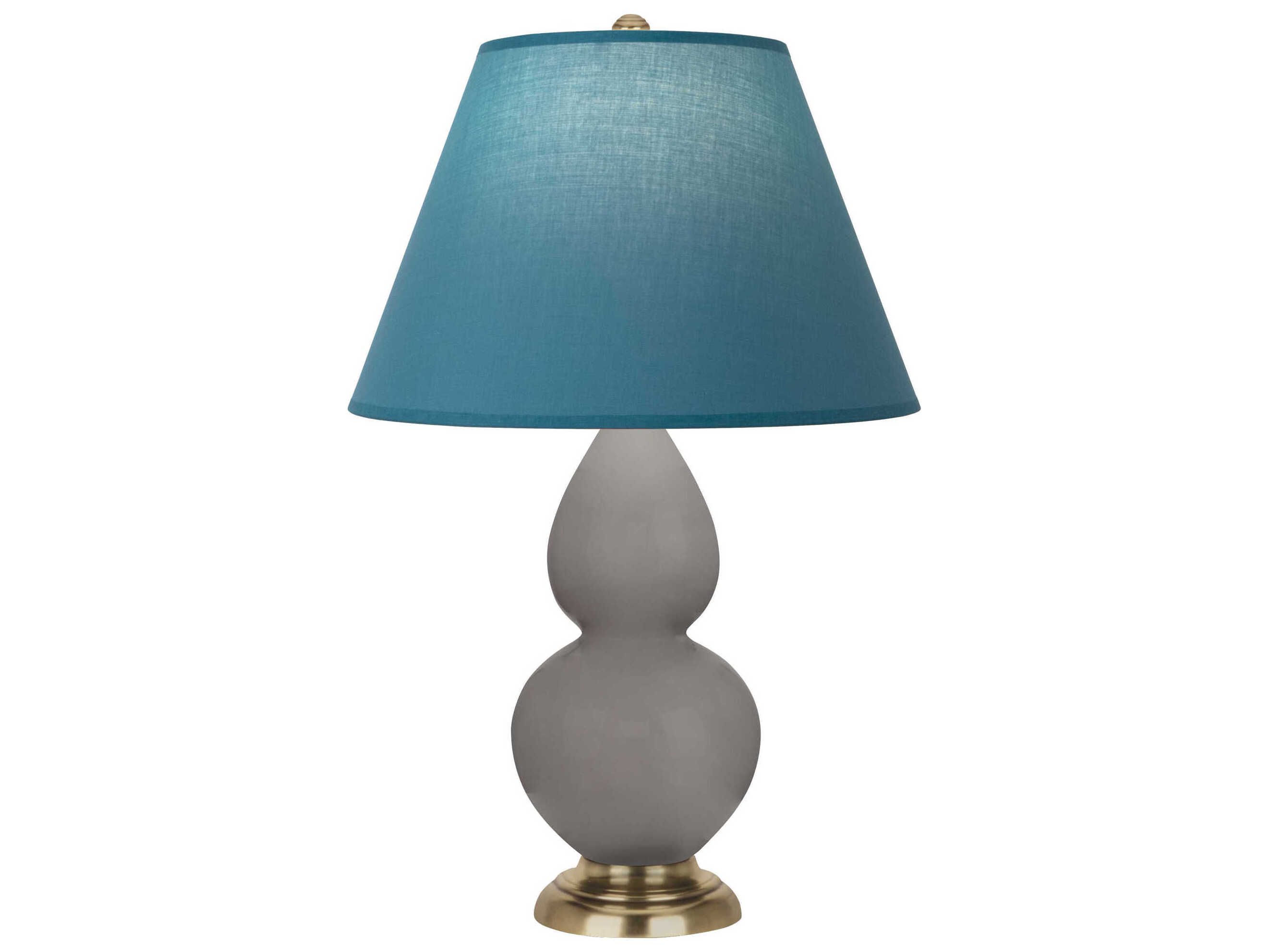 Robert Abbey Small Double Gourd Smokey Taupe Glazed Gray Table Lamp