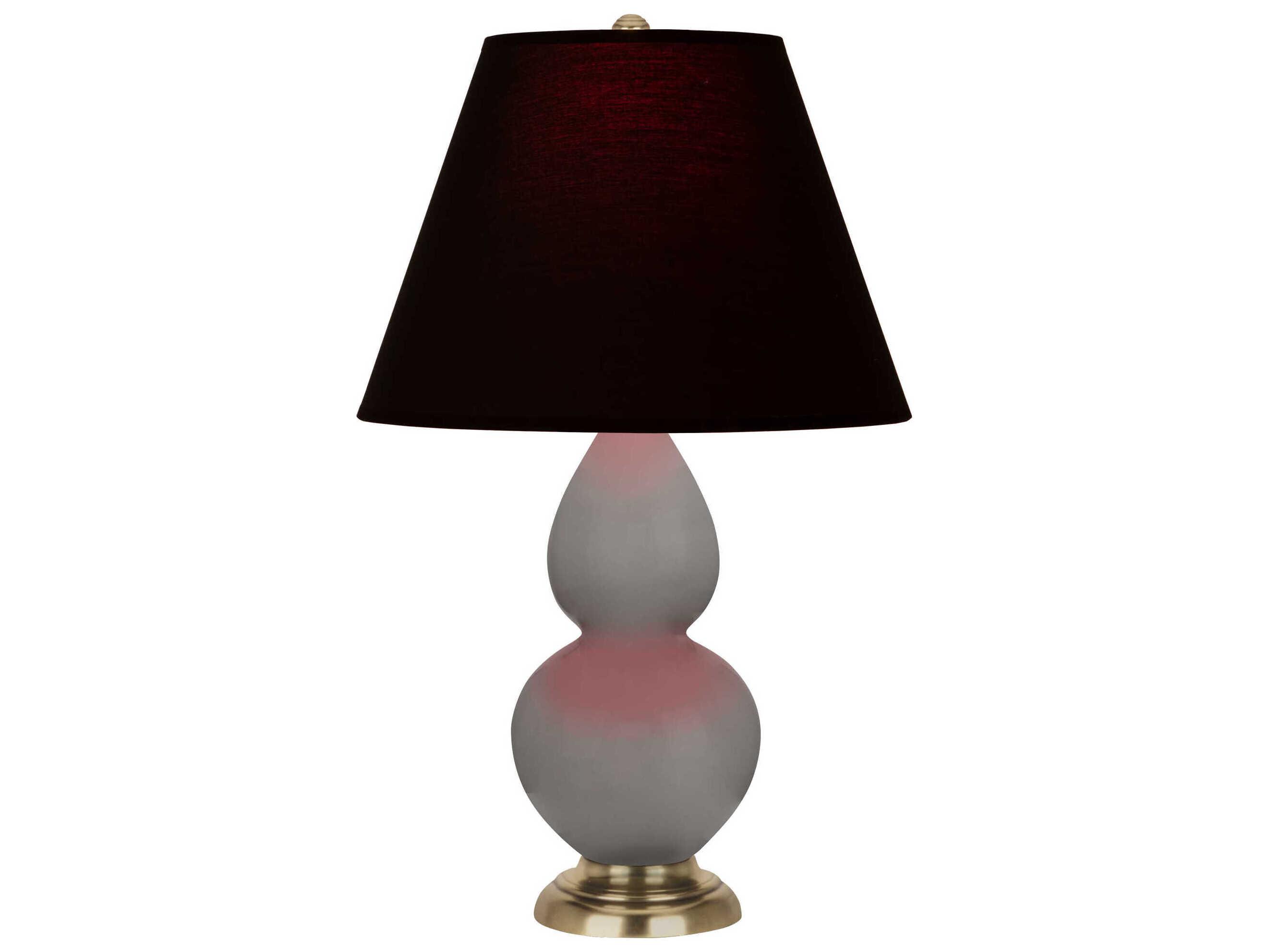 Robert Abbey Small Double Gourd Smokey Taupe Glazed Gray Table Lamp