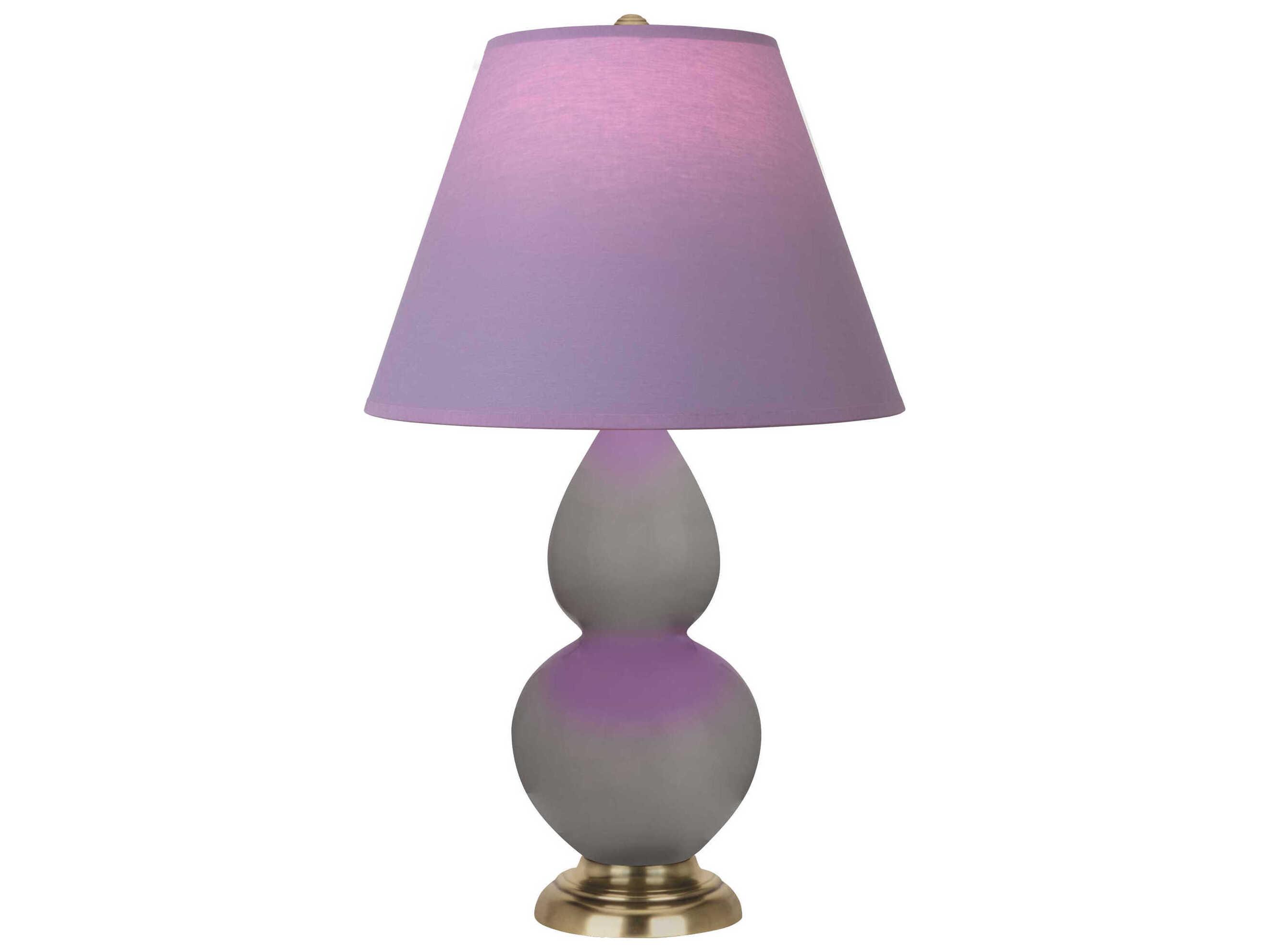 Robert Abbey Small Double Gourd Smokey Taupe Glazed Gray Table Lamp