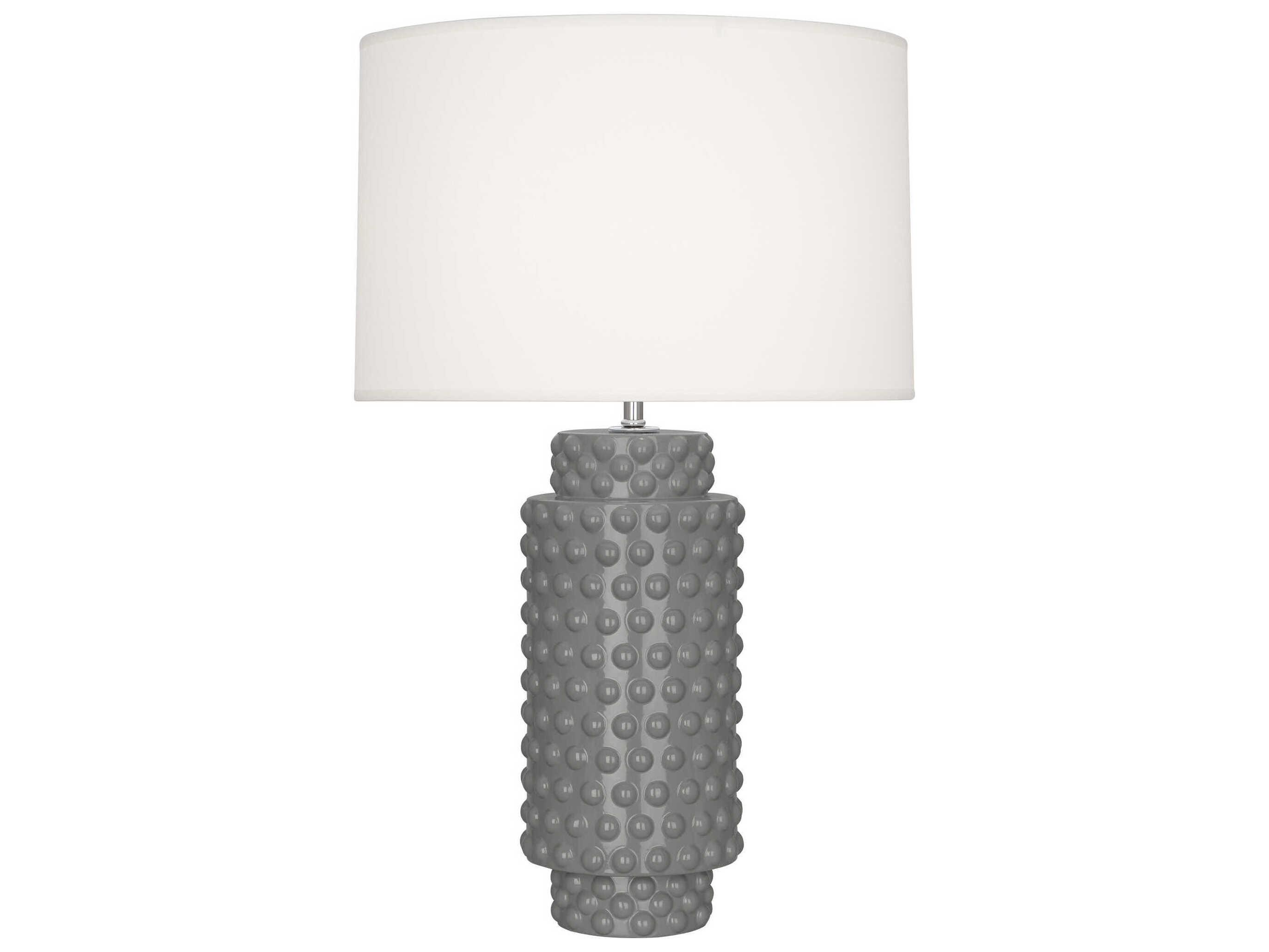 Robert Abbey Dolly Smokey Taupe Glazed Textured Gray Buffet Lamp