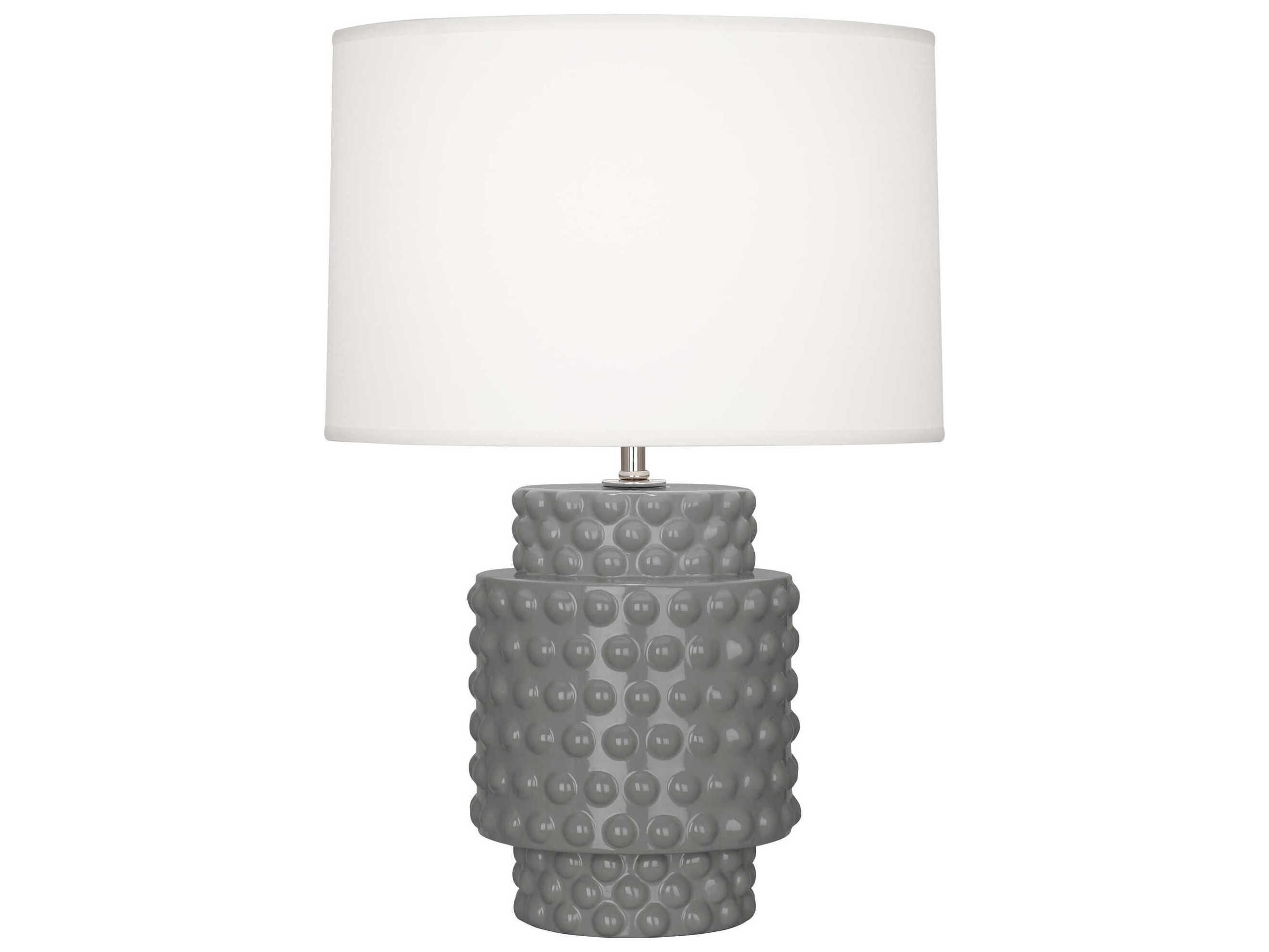 Robert Abbey Dolly Smokey Taupe Glazed Textured Gray Table Lamp