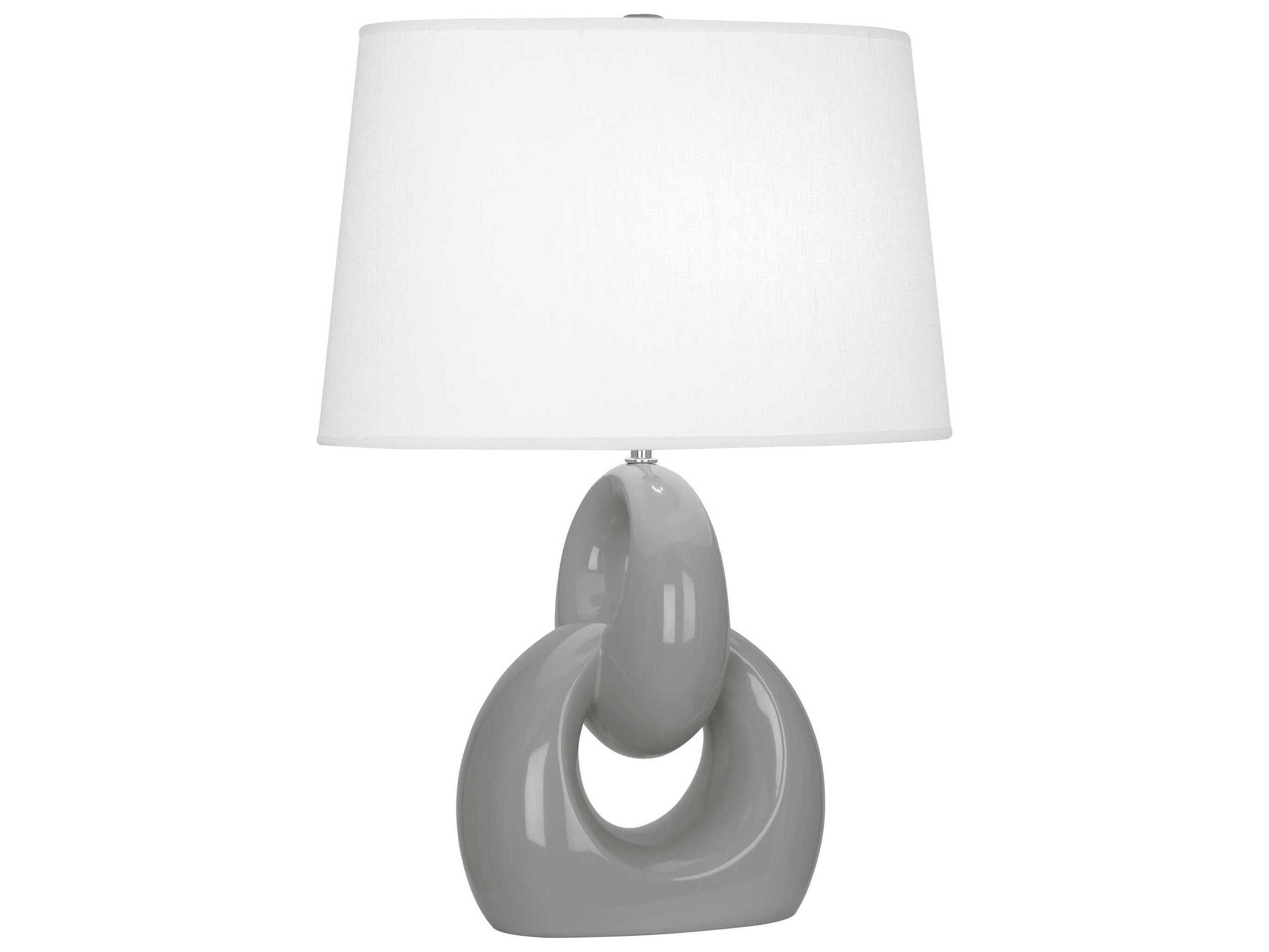 Robert Abbey Fusion Smokey Taupe Glazed Polished Nickel Gray Buffet Lamp