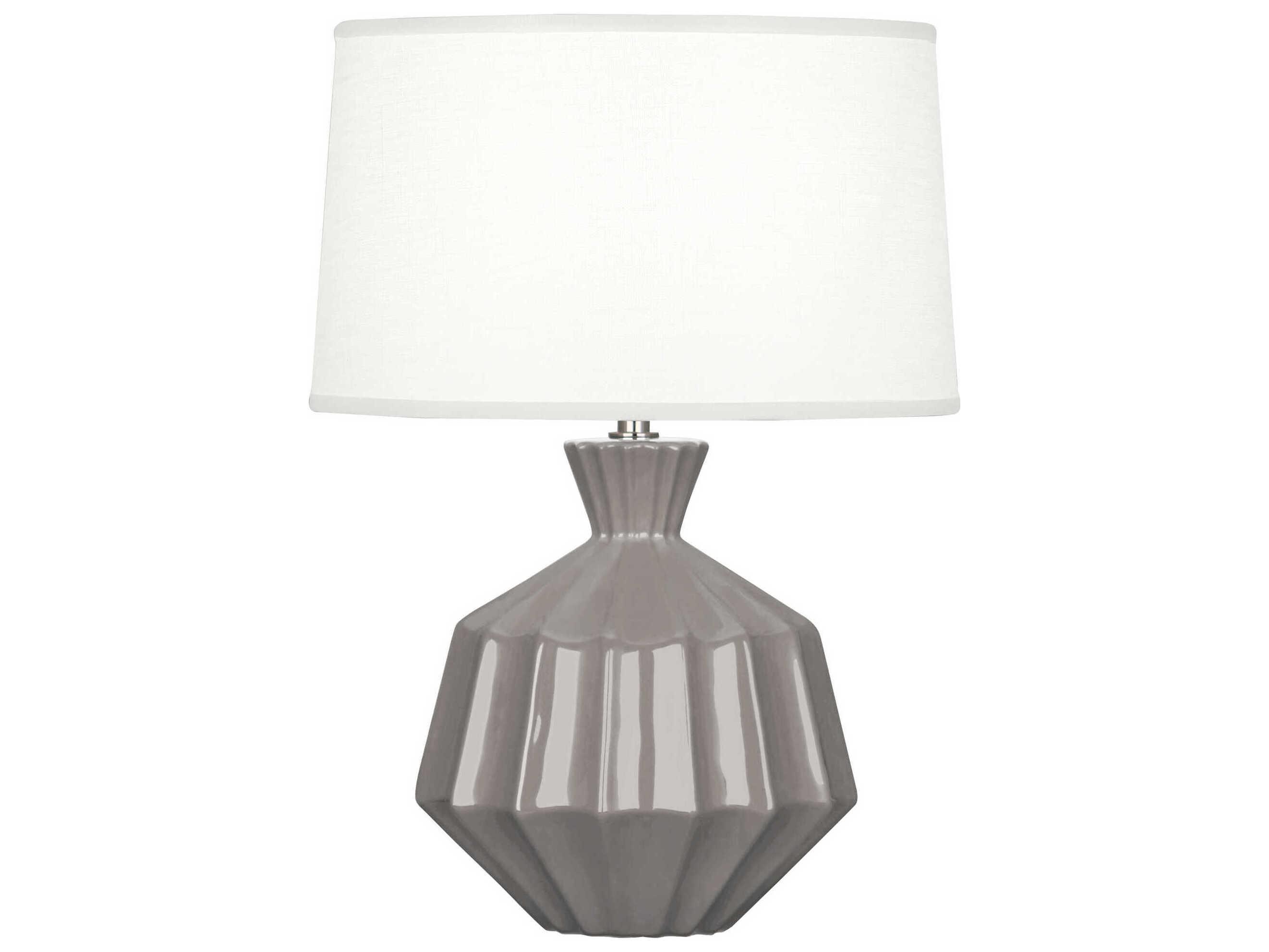 Robert Abbey Orion Smoky Taupe Glazed Gray Table Lamp