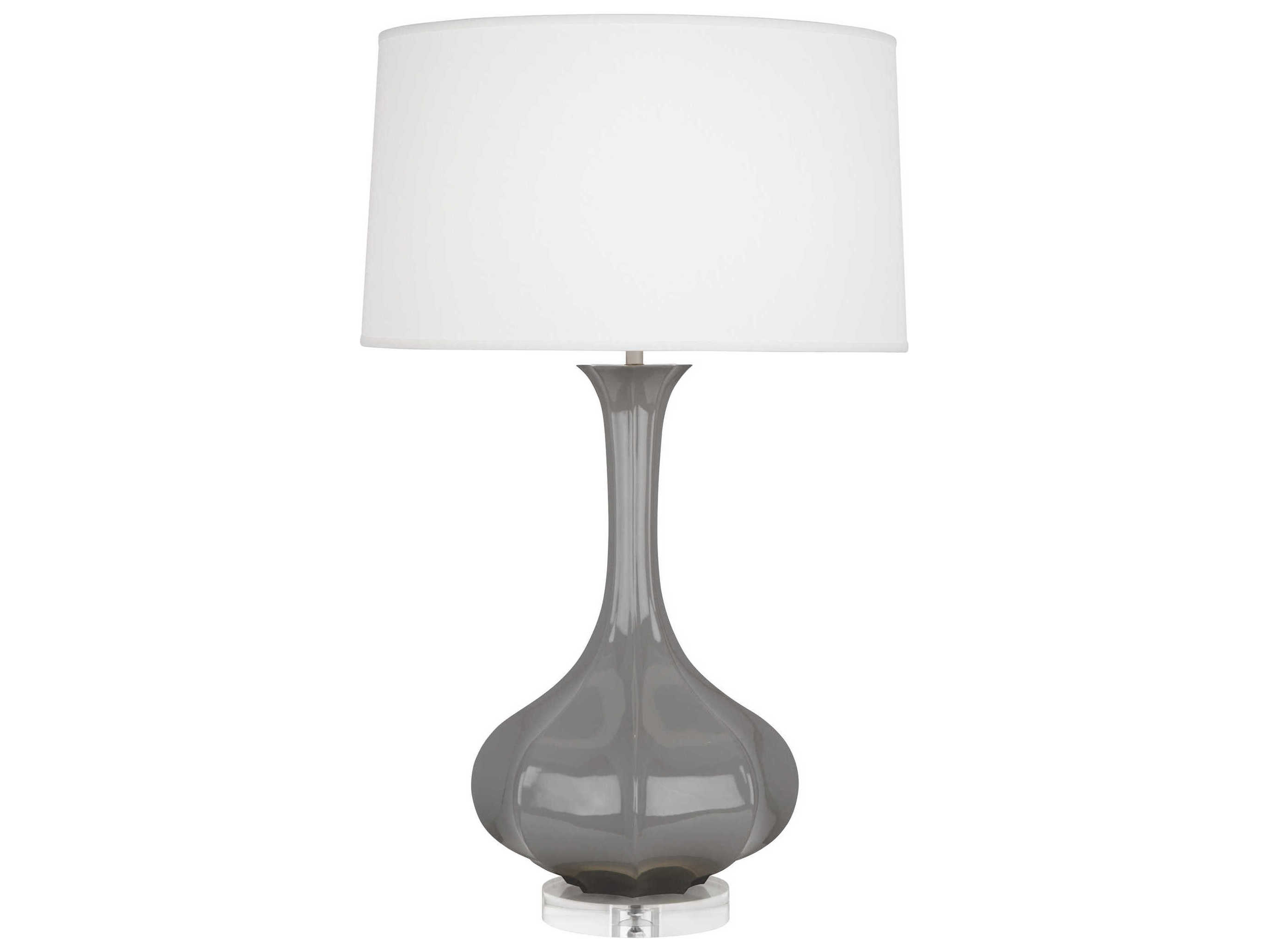 Robert Abbey Pike Smoky Taupe Glazed Lucite Gray Buffet Lamp