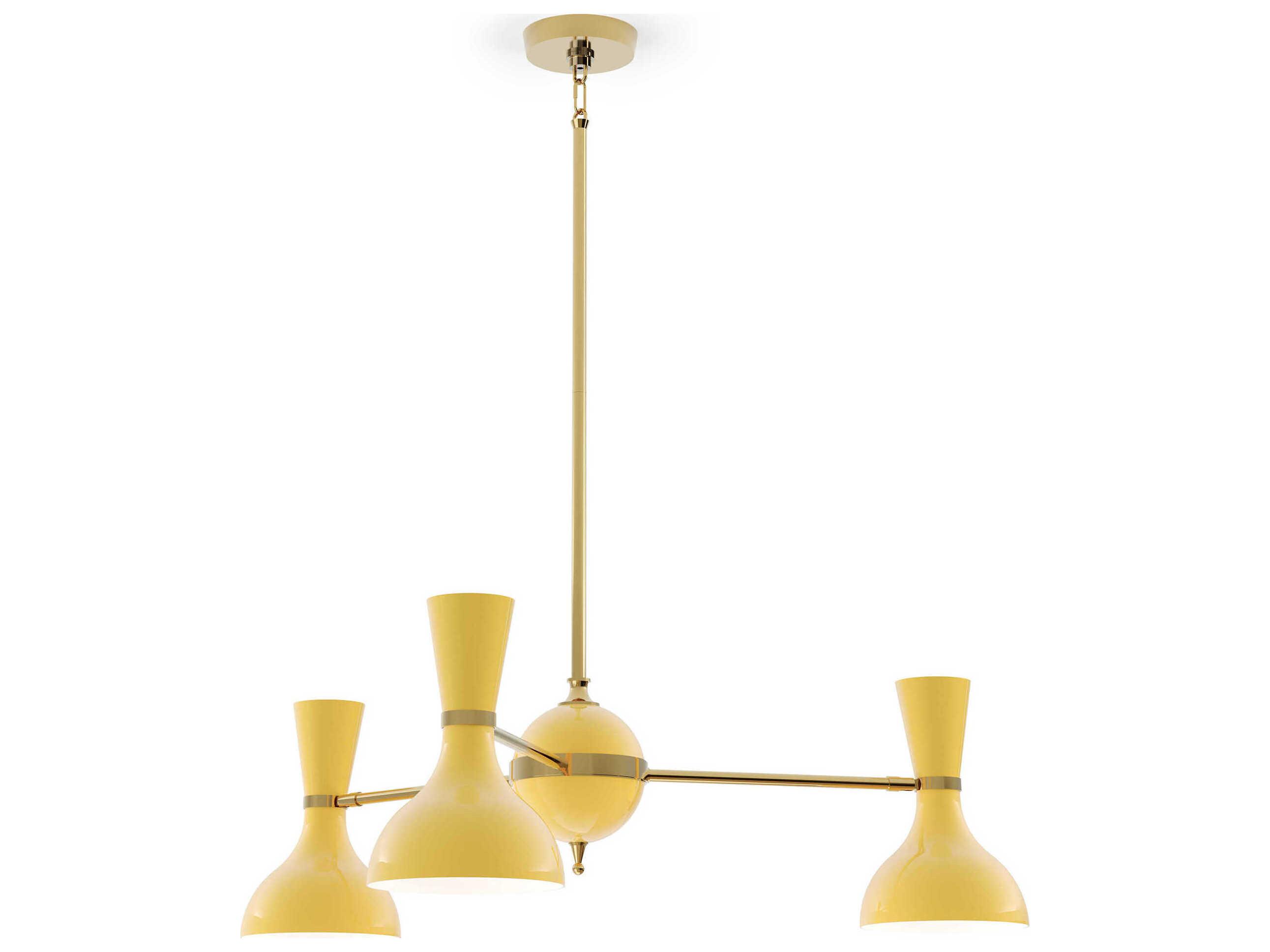 Robert Abbey Clare 3-Light Sunset Yellow Chandelier