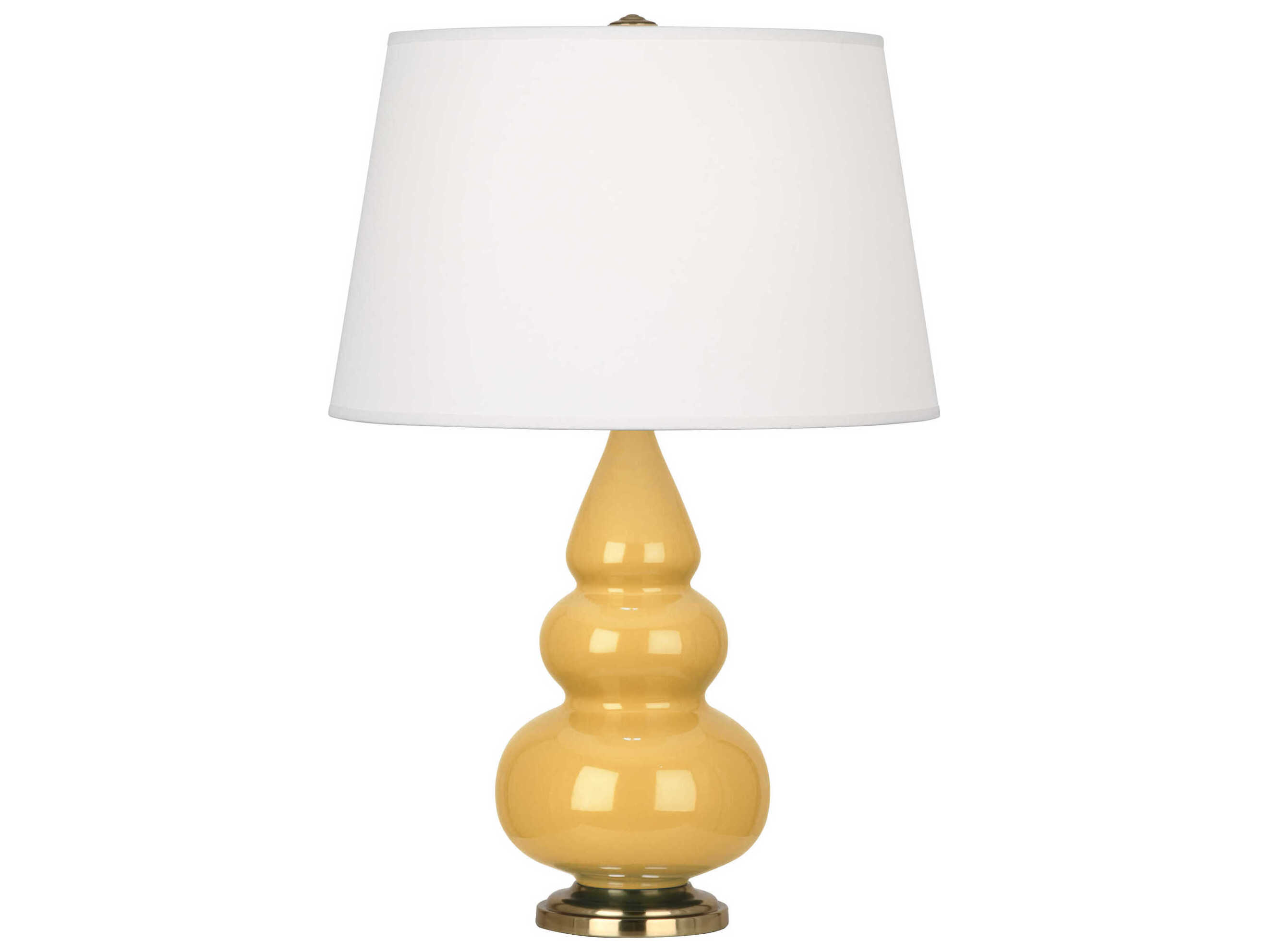 Robert Abbey Small Triple Gourd Sunset Yellow Glazed Table Lamp