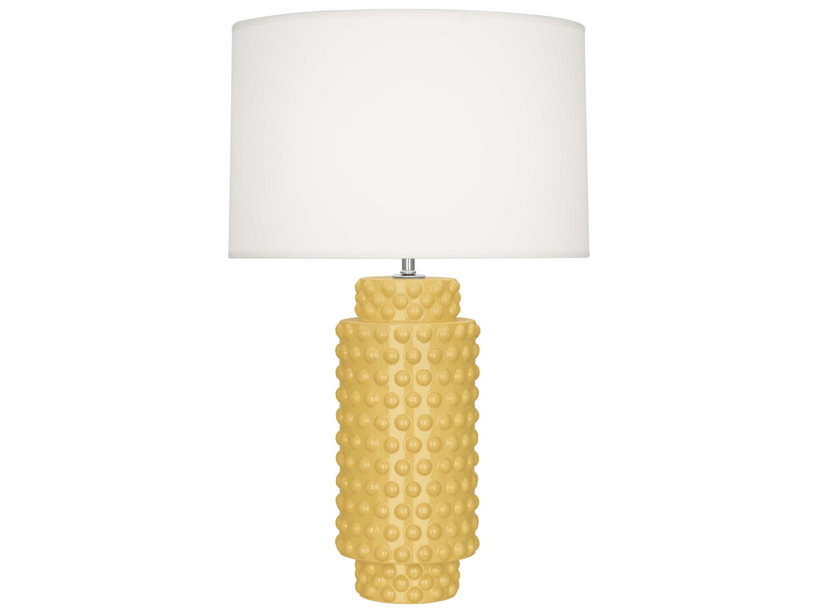 Robert Abbey Dolly Sunset Yellow Glazed Textured Buffet Lamp