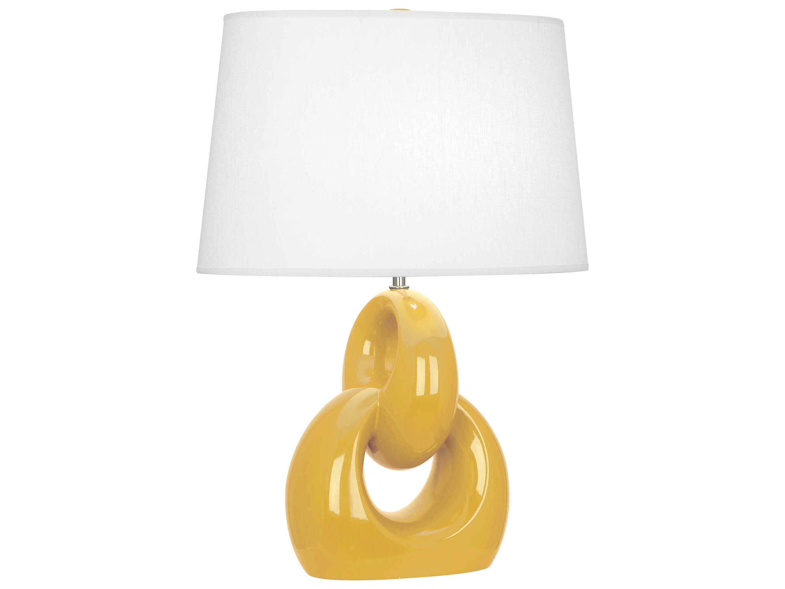 Robert Abbey Fusion Sunset Yellow Glazed Polished Nickel Buffet Lamp