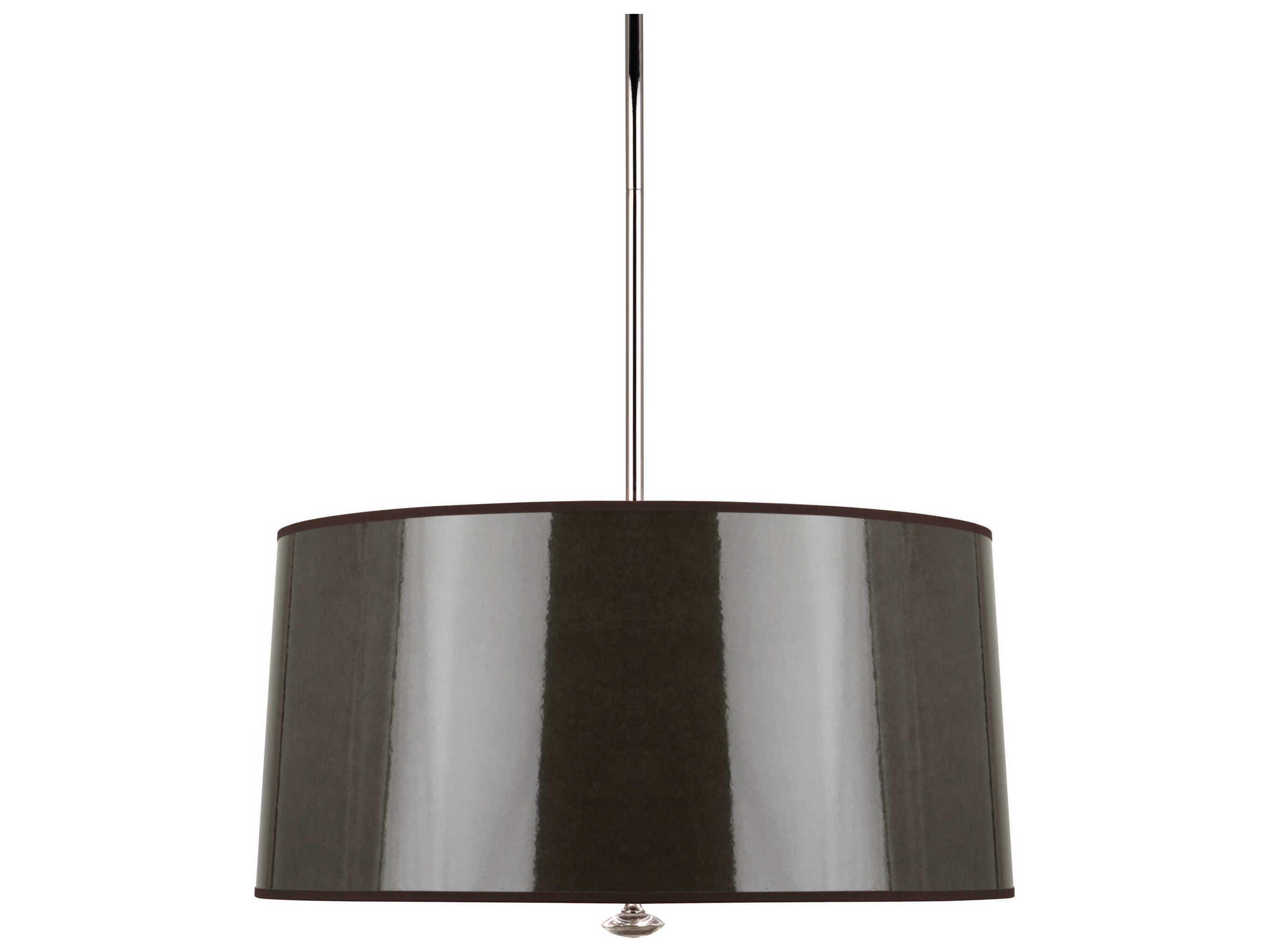 Robert Abbey Penelope 3-Light Polished Nickel Gray Drum Pendant