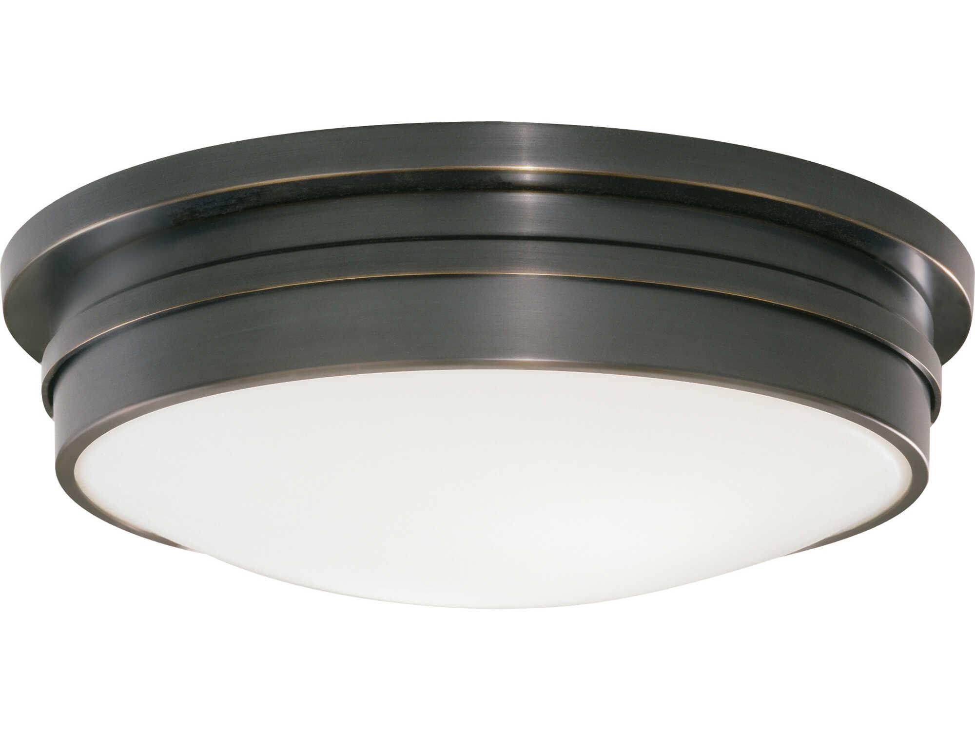 Robert Abbey Roderick 3-Light Deep Patina Bronze Round Flush Mount