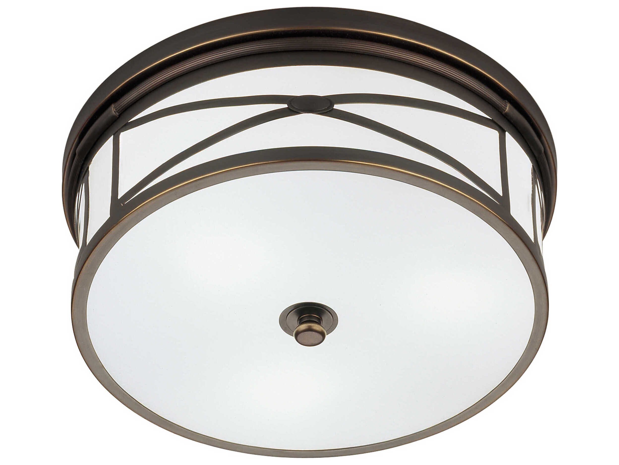 Robert Abbey Chase 3-Light Deep Patina Bronze Round Flush Mount