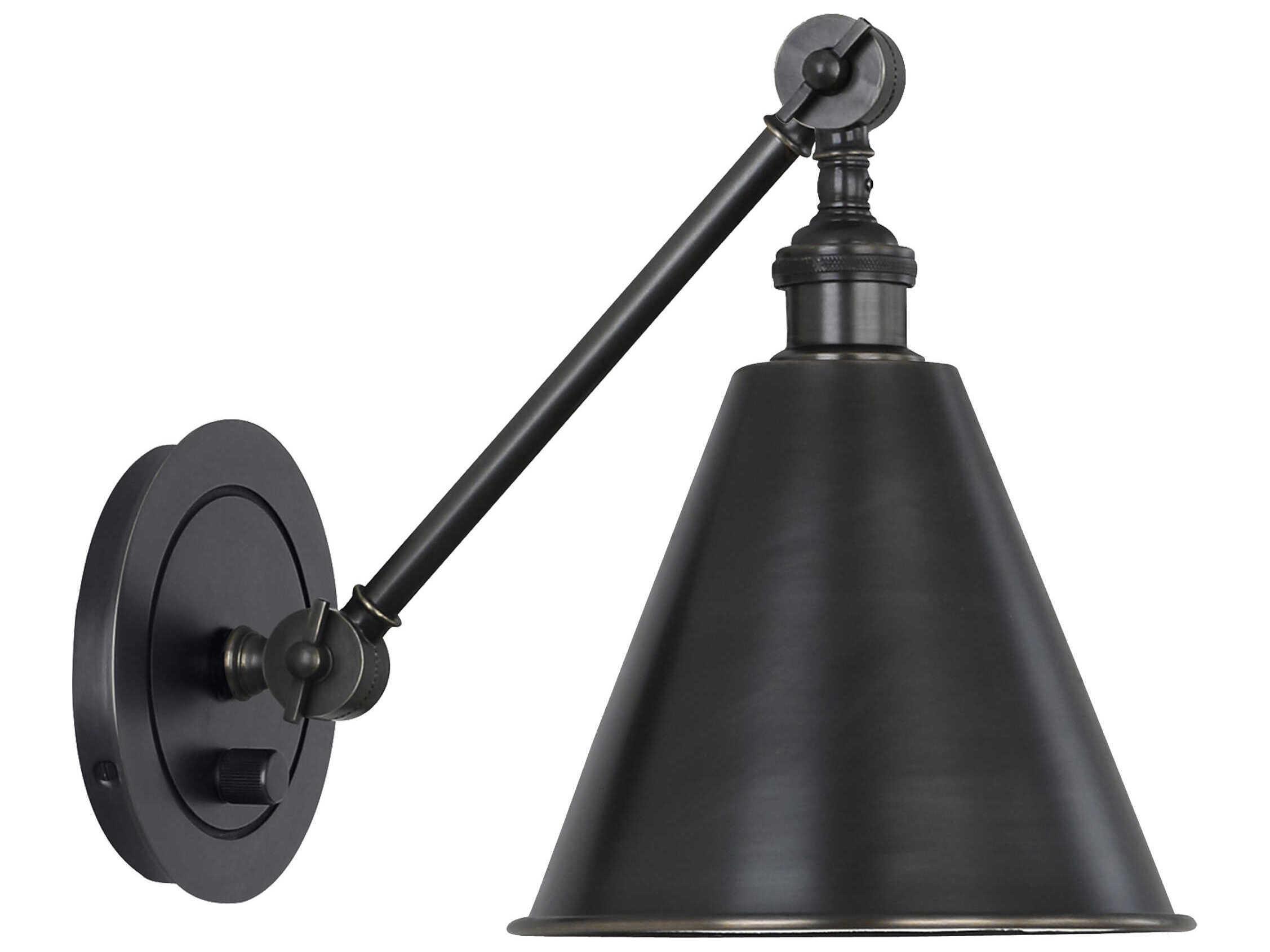 Robert Abbey Alloy 1-Light Deep Patina Bronze Swing Wall Sconce