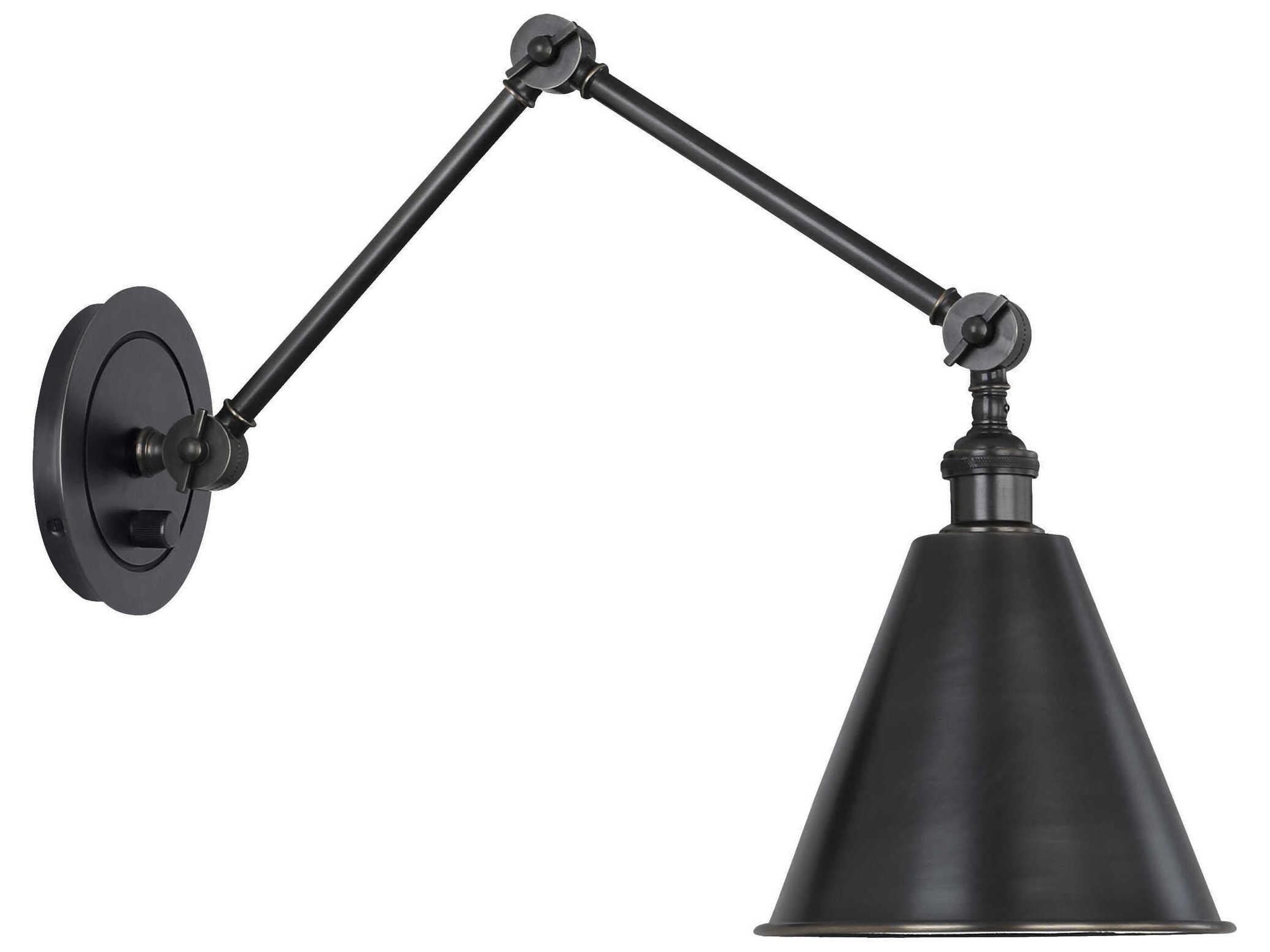 Robert Abbey Alloy 1-Light Deep Patina Bronze Swing Wall Sconce