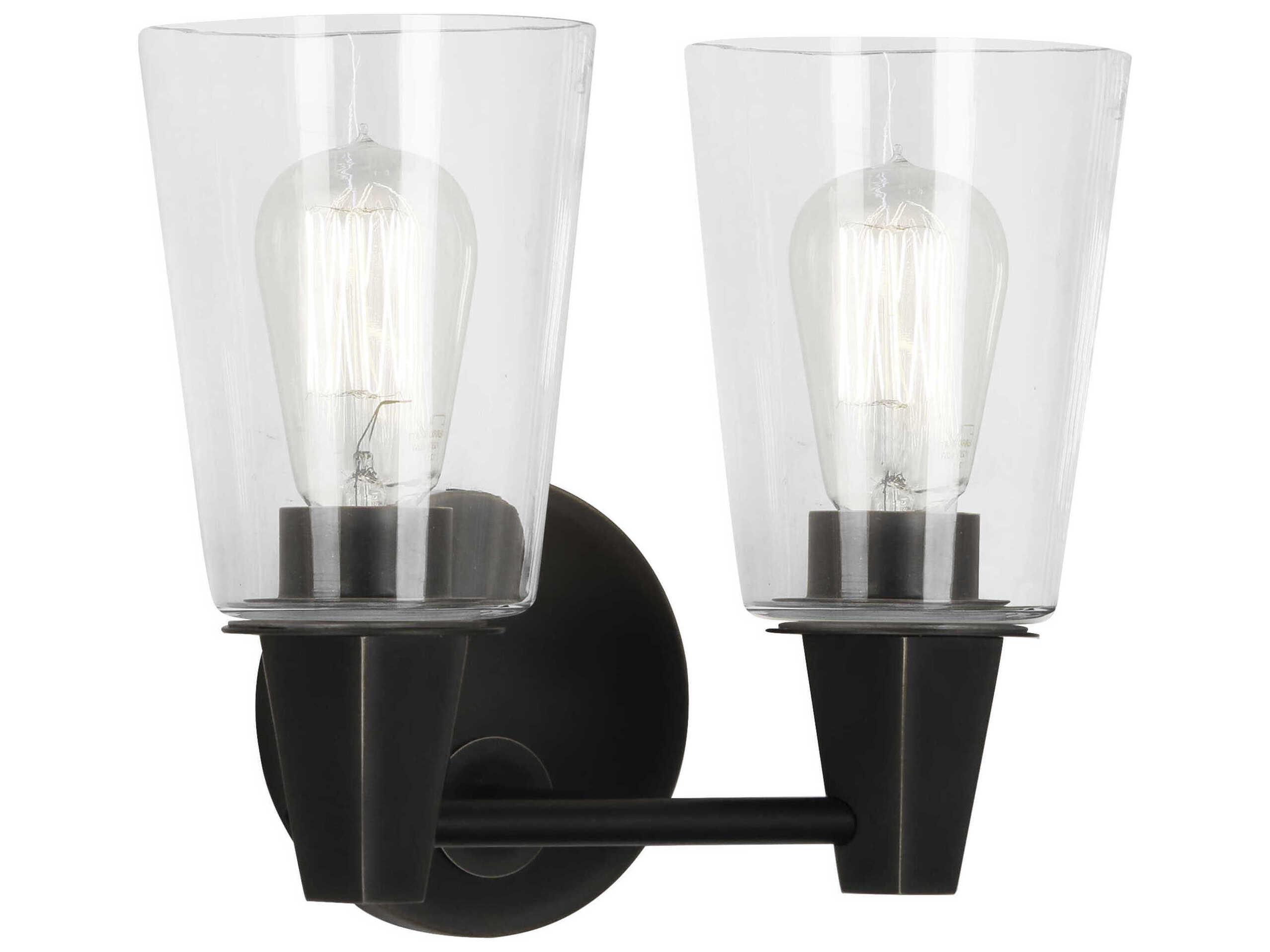 Robert Abbey Wheatley 2-Light Deep Patina Bronze Vanity Light