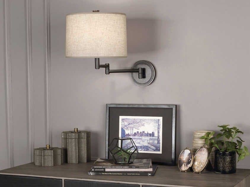 Robert Abbey Sofia 1-Light Deep Patina Bronze Swing Wall Sconce