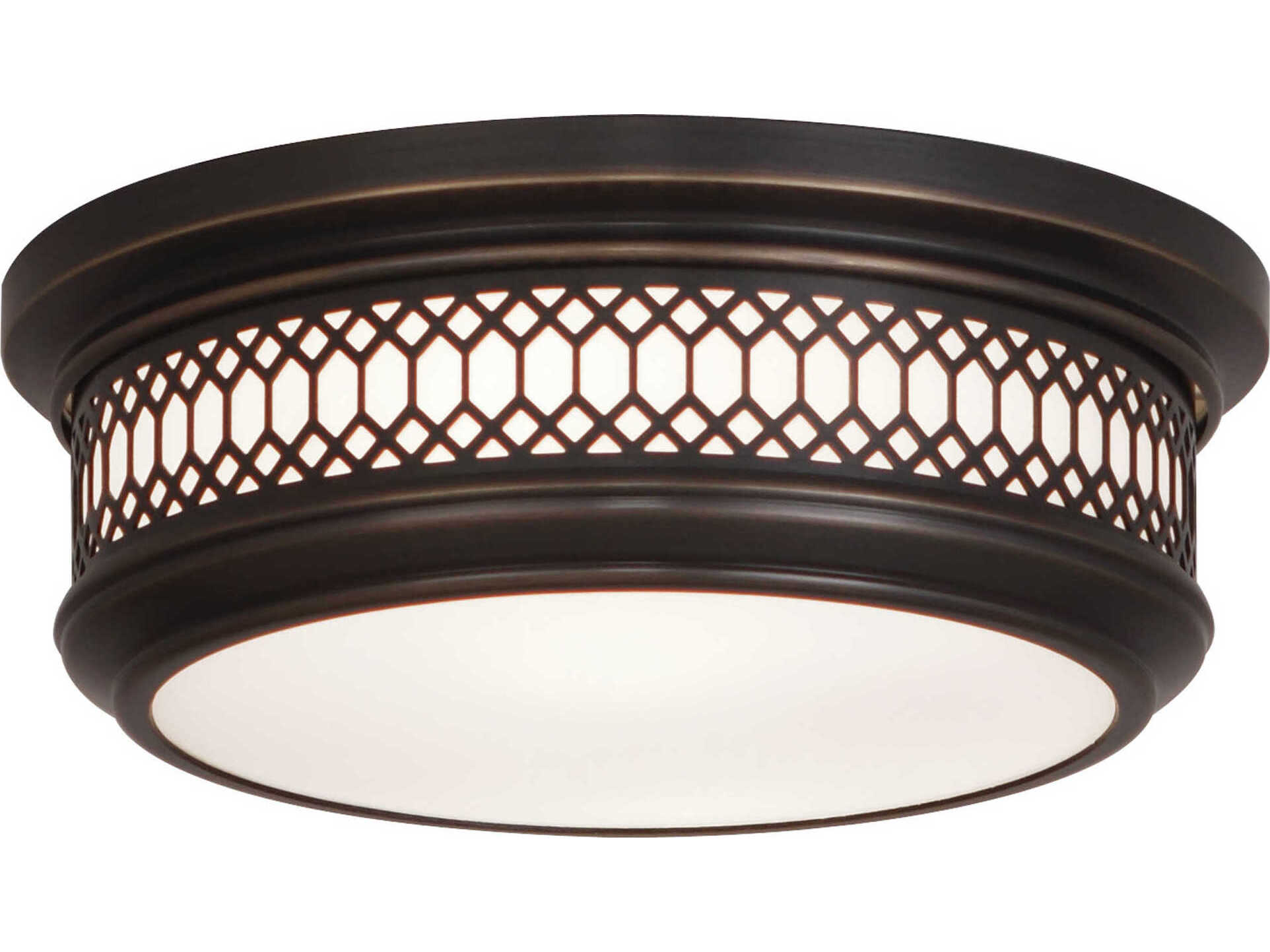 Robert Abbey Williamsburg Tucker 2-Light Deep Patina Bronze Round Flush Mount