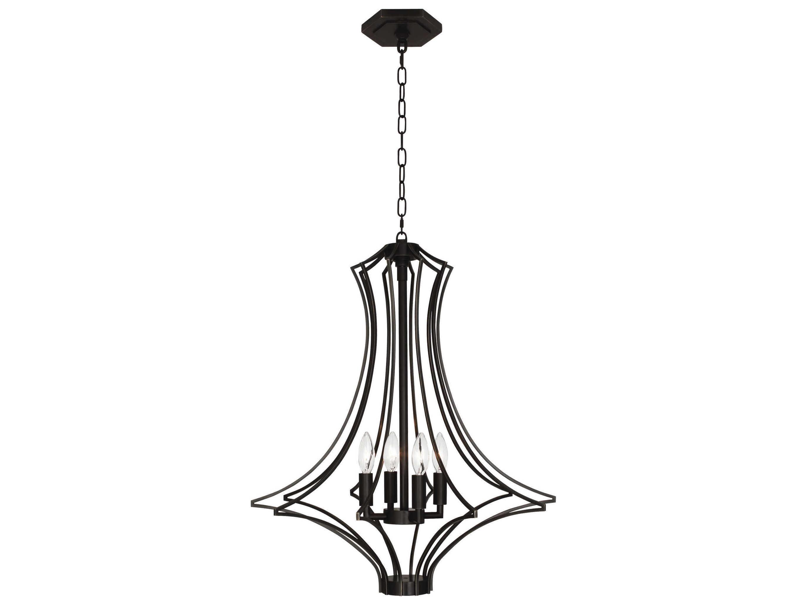 Robert Abbey Grace 4-Light Deep Patina Bronze Pendant