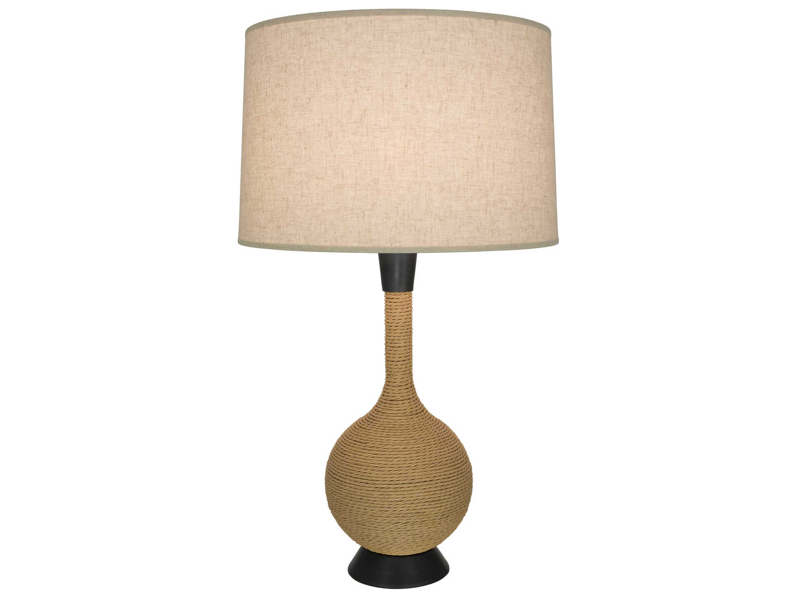 Robert Abbey Hatteras Natural Rope Deep Patina Bronze Buffet Lamp