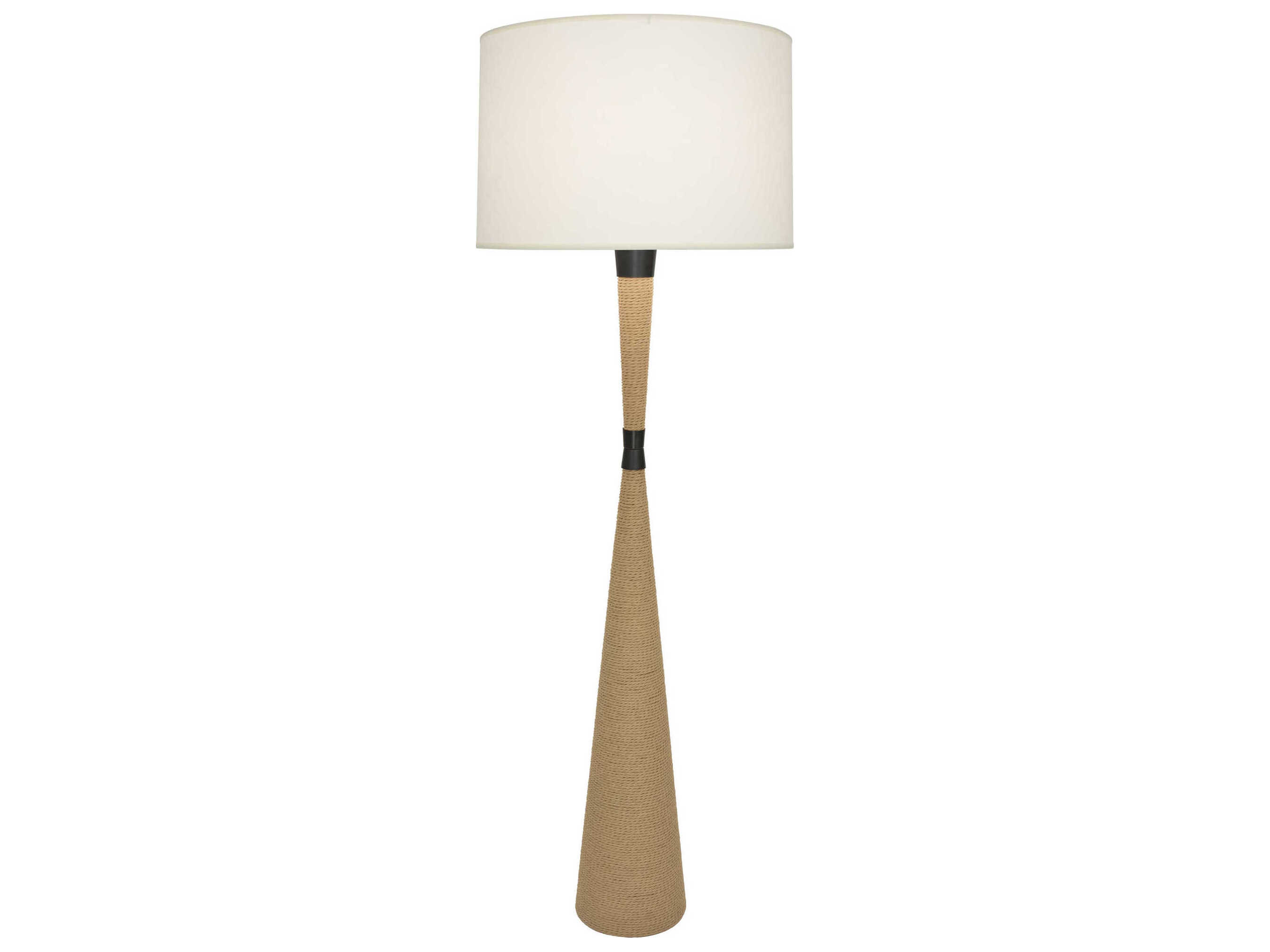 Robert Abbey Hatteras Natural Rope Deep Patina Bronze Floor Lamp