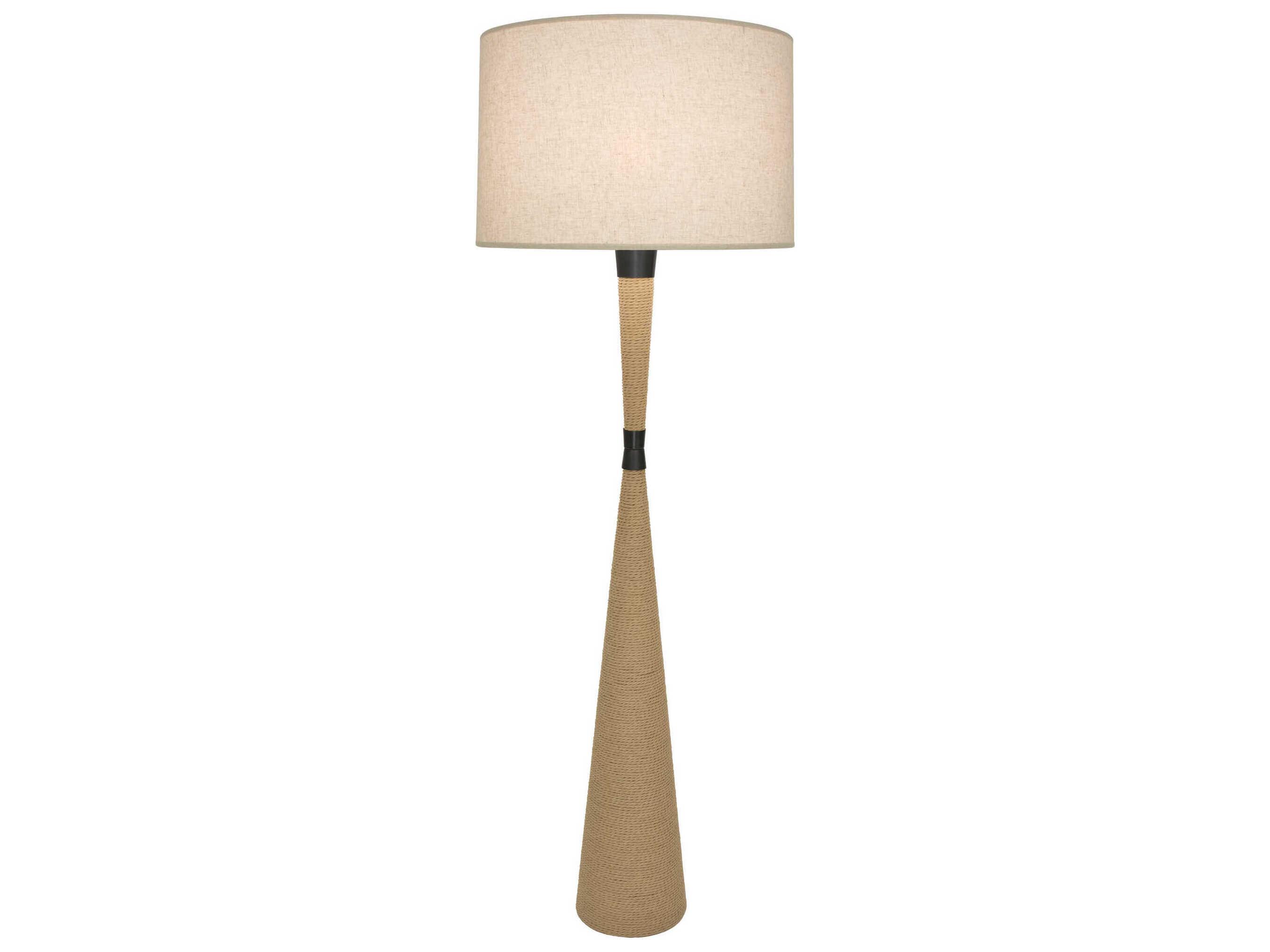 Robert Abbey Hatteras Natural Rope Deep Patina Bronze Floor Lamp