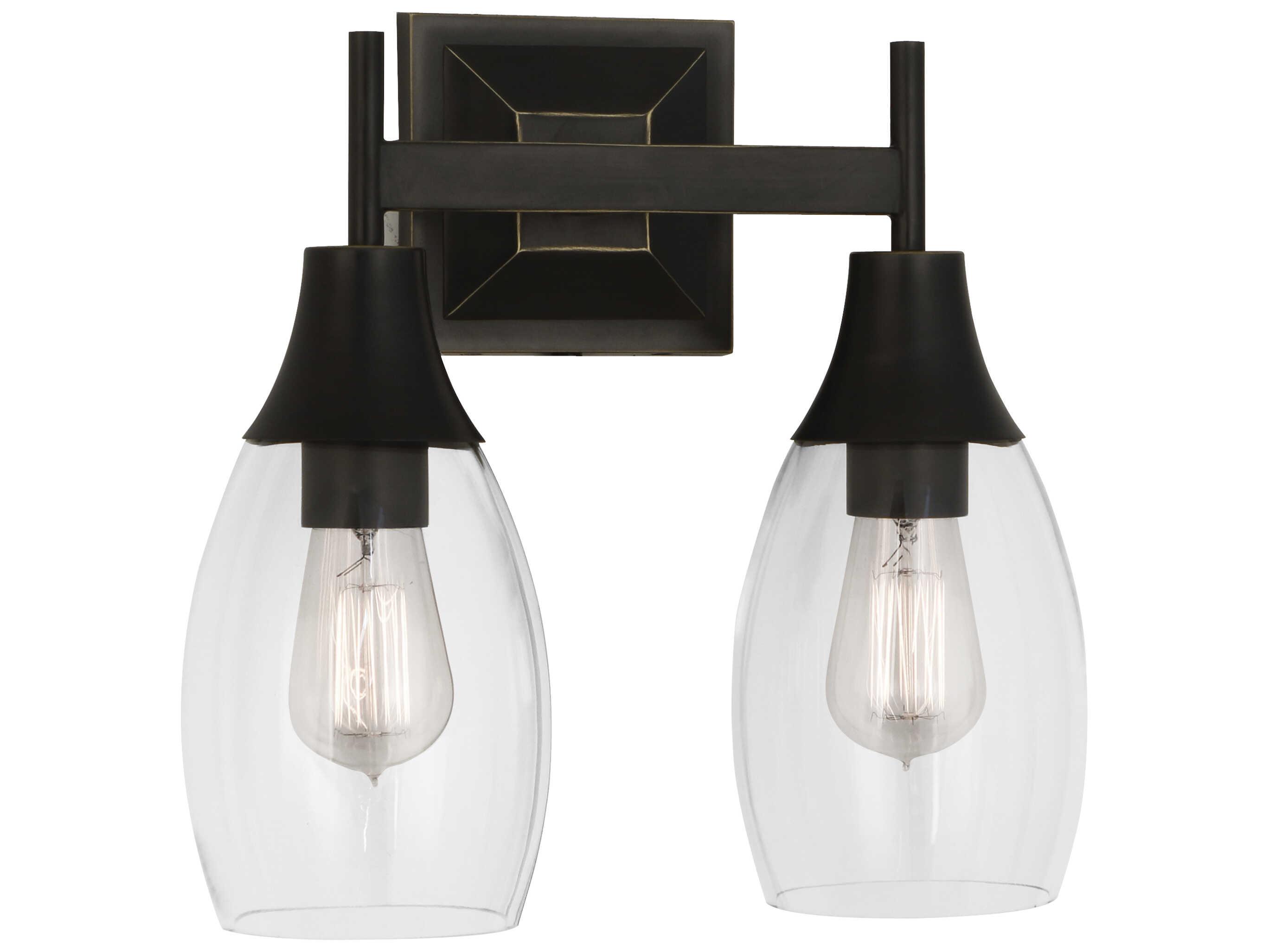 Robert Abbey Grace 2-Light Deep Patina Bronze Vanity Light