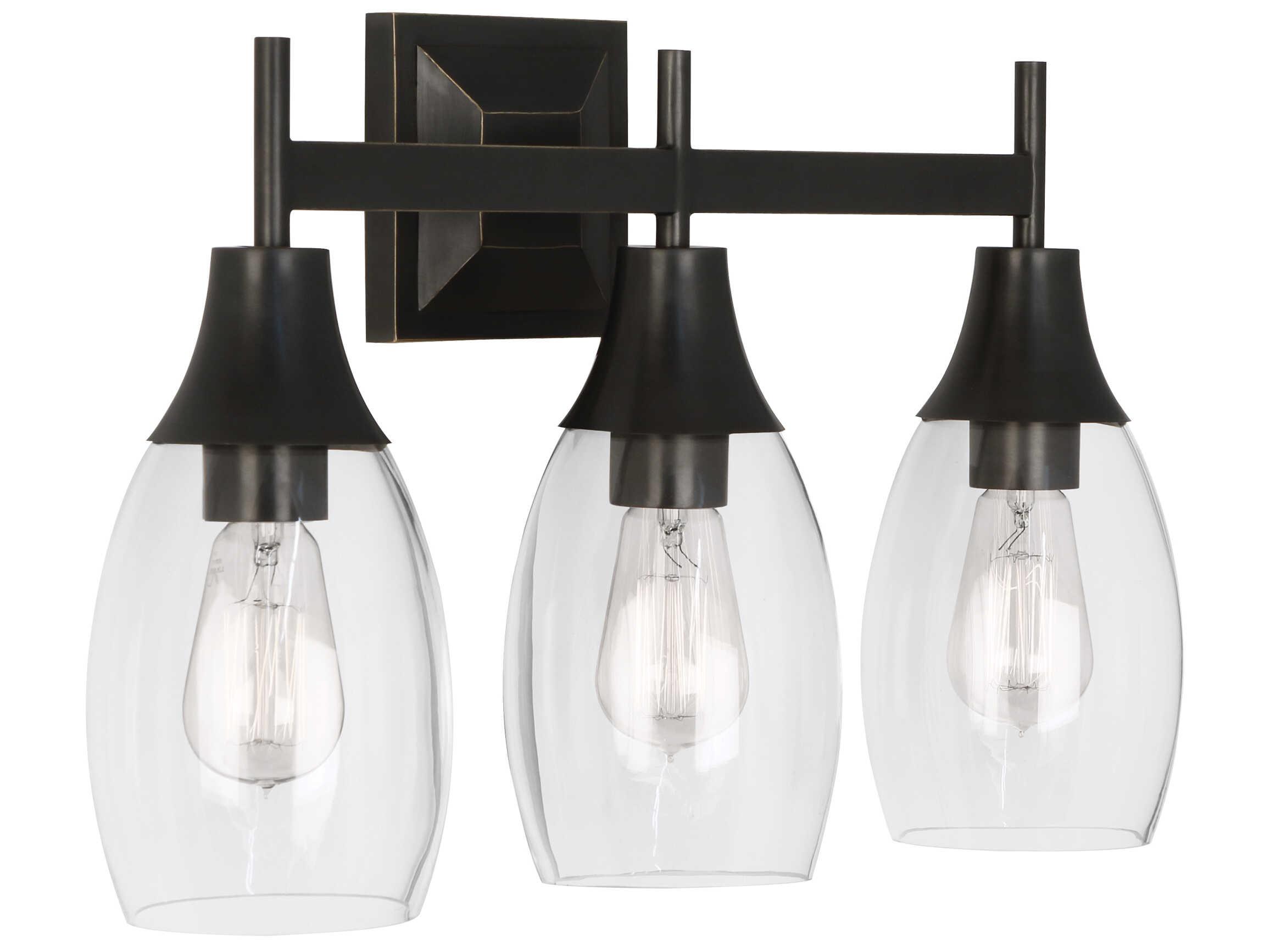 Robert Abbey Grace 3-Light Deep Patina Bronze Vanity Light