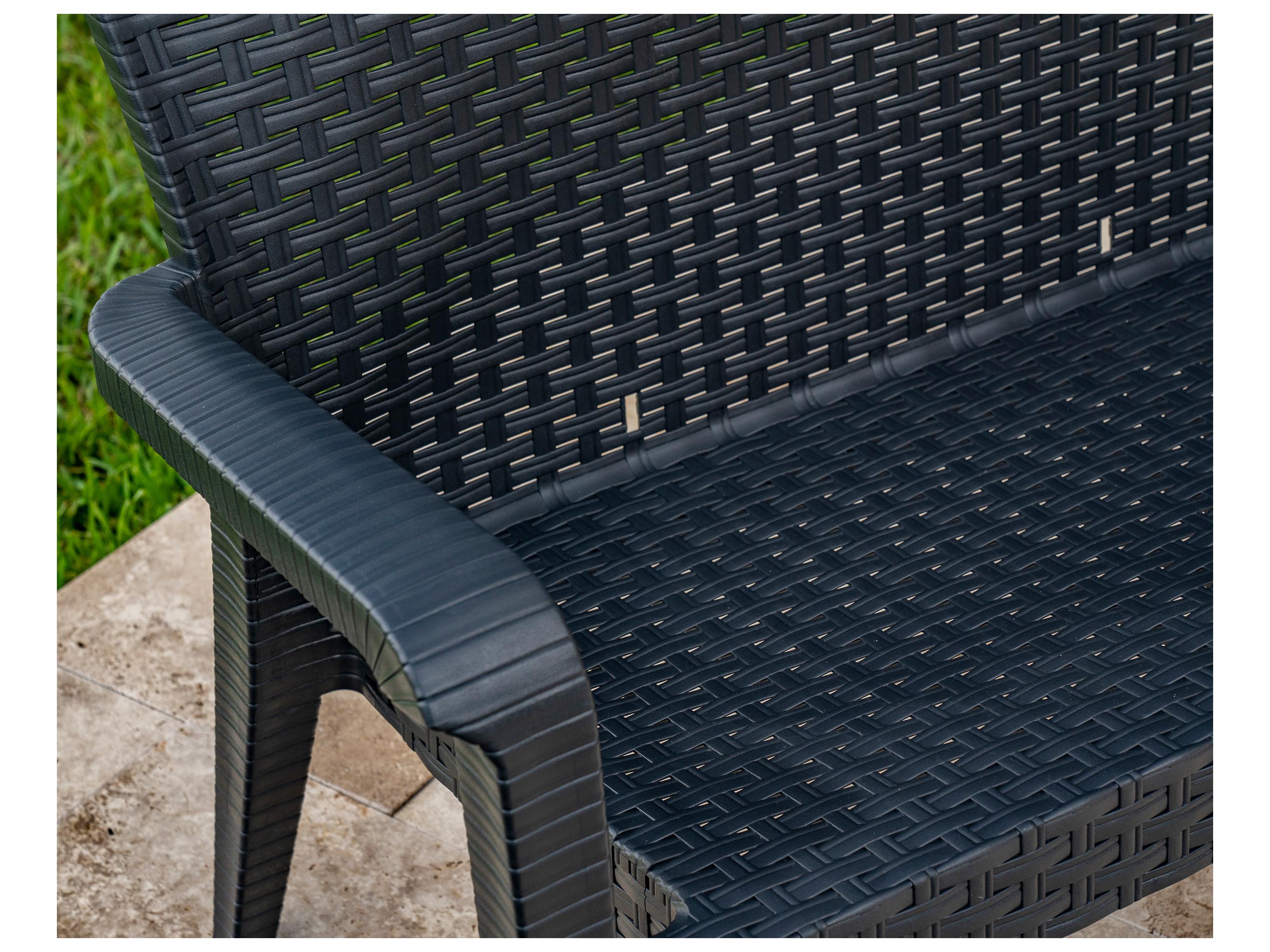 Rainbow Outdoor Alaska Resin Wicker Anthracite 4 Piece Lounge Set