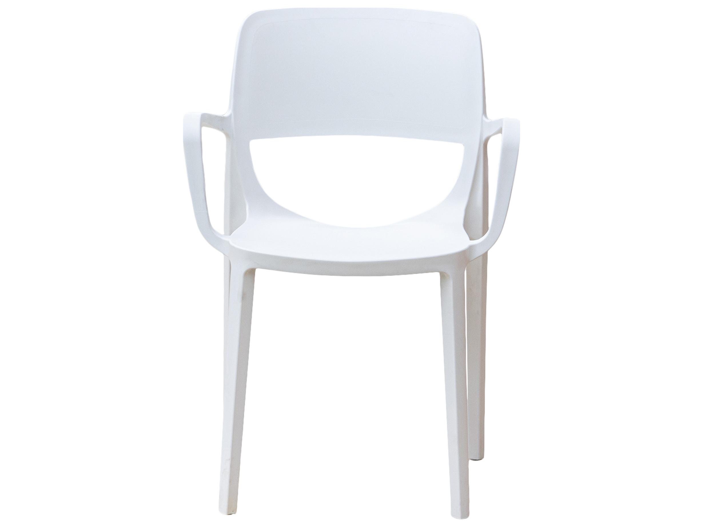 Rainbow Outdoor Bell Resin White Stackable Dining Arm Chair Set of 2
