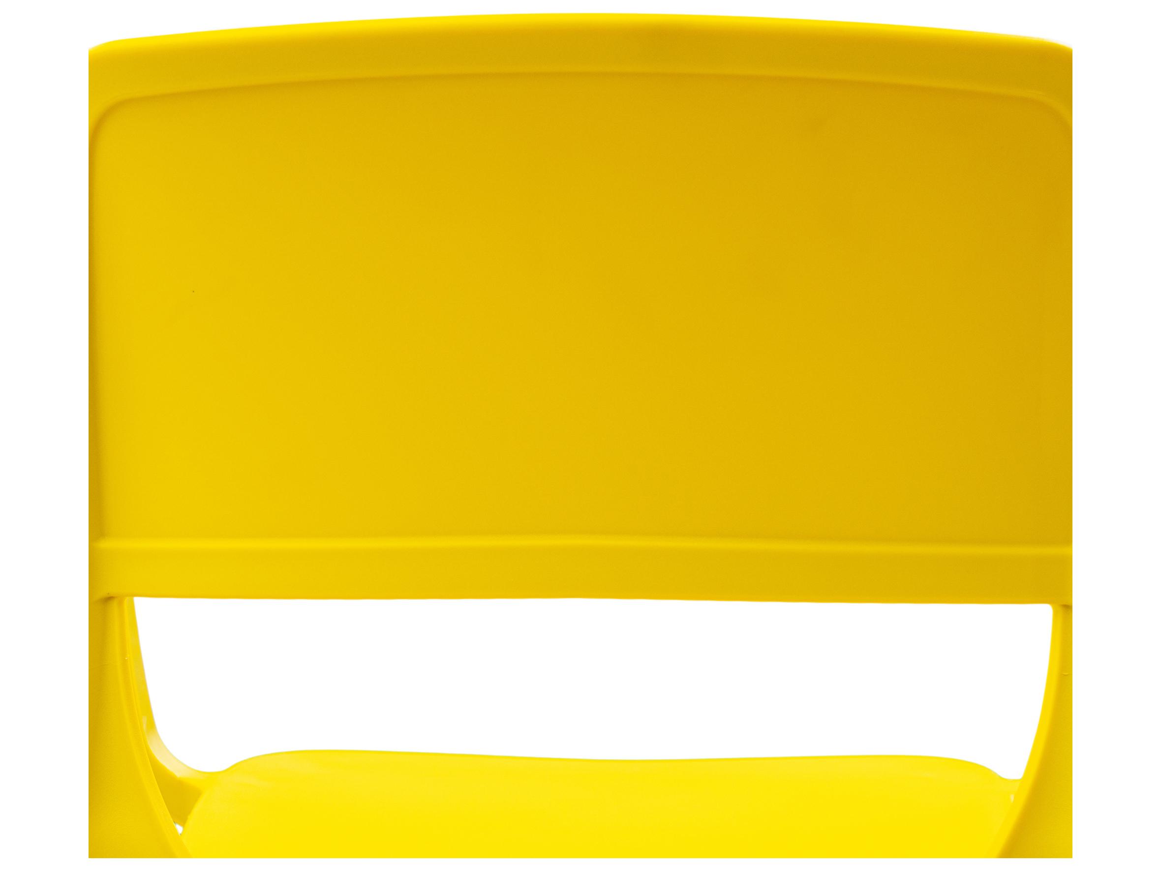 Rainbow Outdoor Bell Resin Yellow Stackable Dining Arm Chair Set of 2