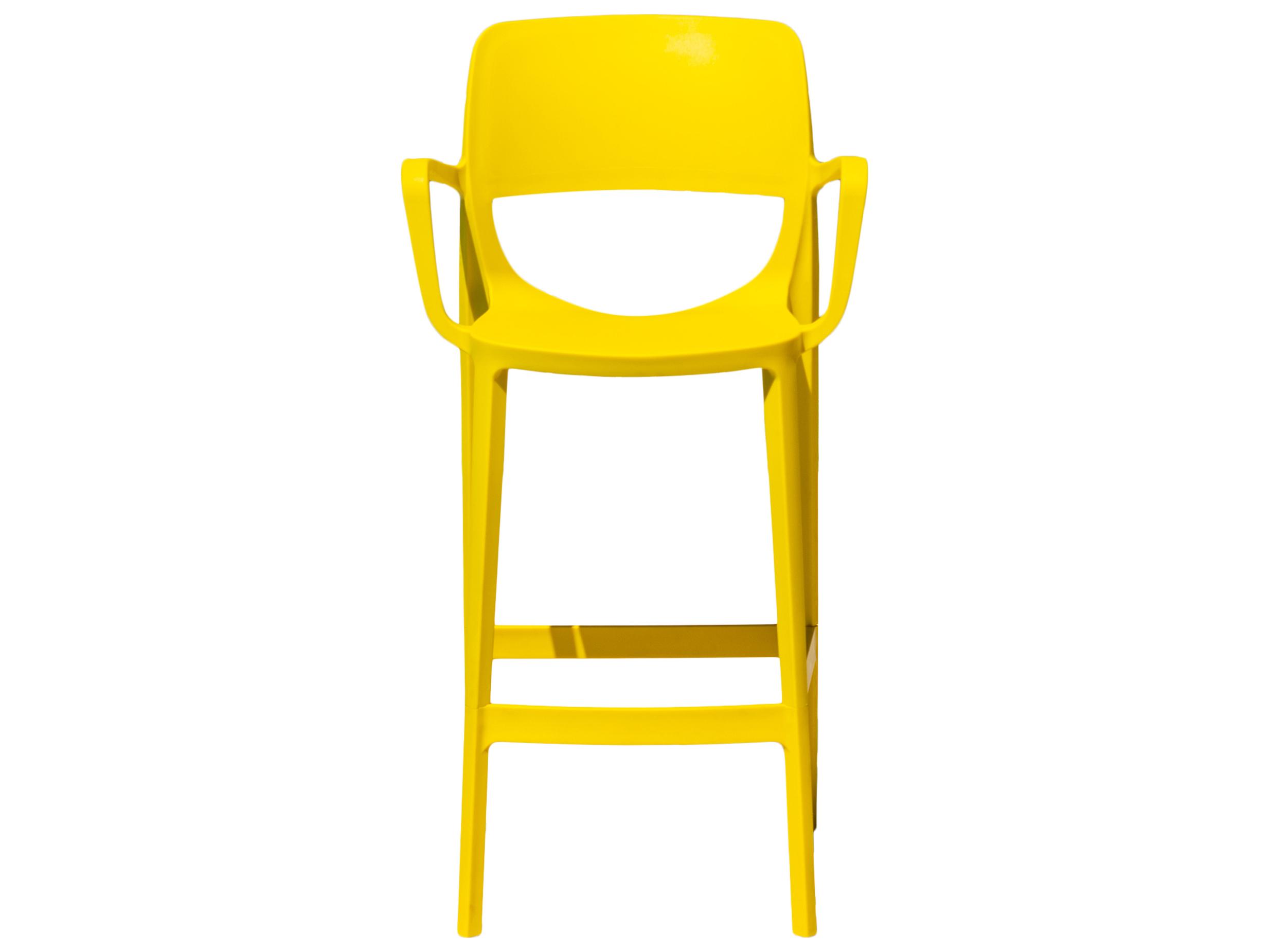 Rainbow Outdoor Bella Resin Yellow Stackable Bar Stool Set of 2