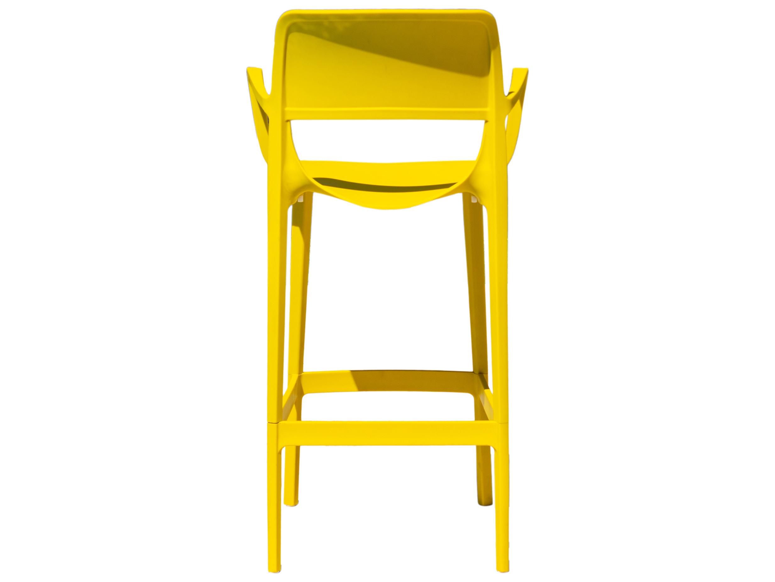 Rainbow Outdoor Bella Resin Yellow Stackable Bar Stool Set of 2