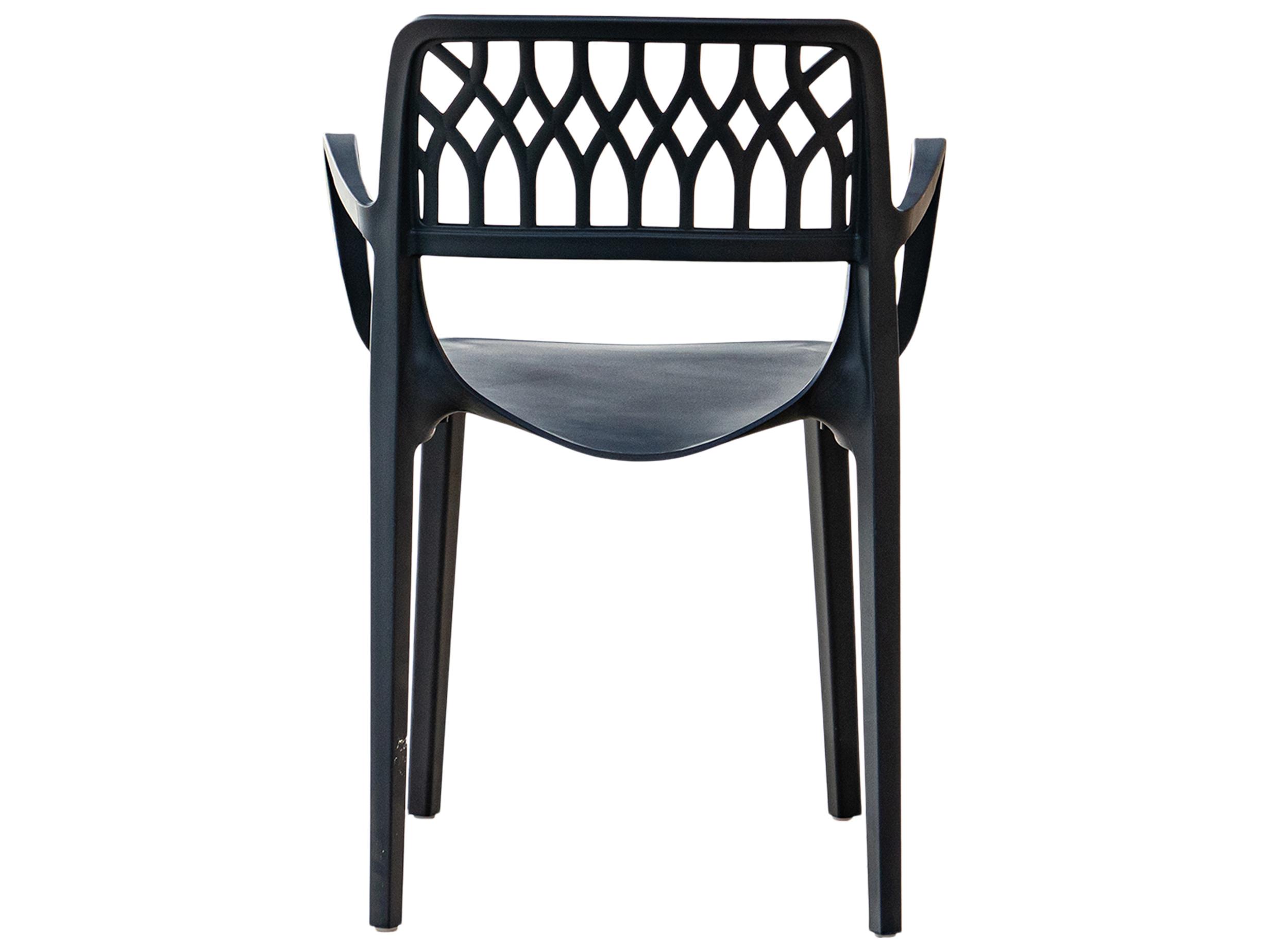 Rainbow Outdoor Elsa Resin Anthracite Stackable Dining Arm Chair Set of 2