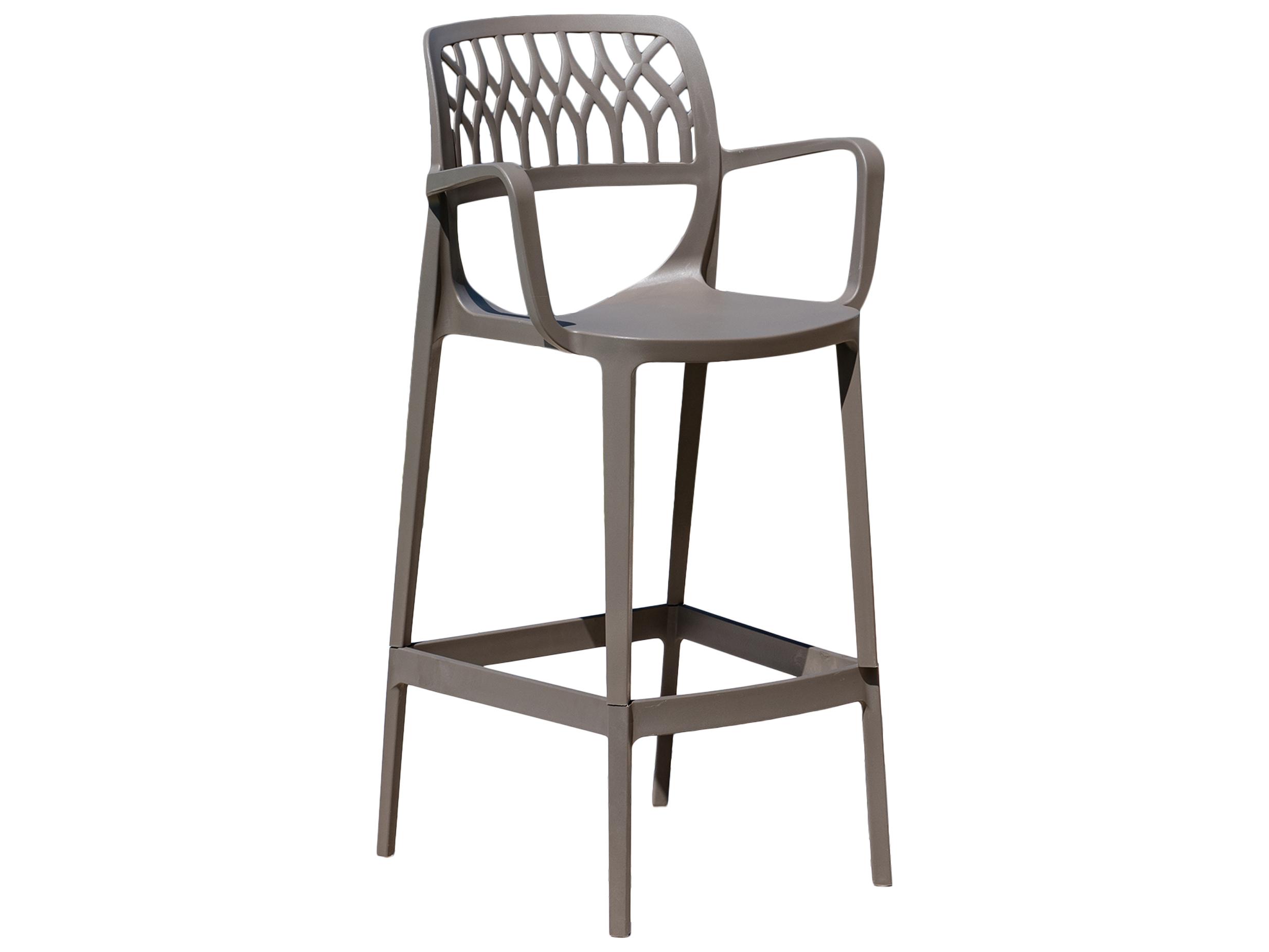 Rainbow Outdoor Elsa Resin Cappuccino Stackable Bar Stool Set of 2