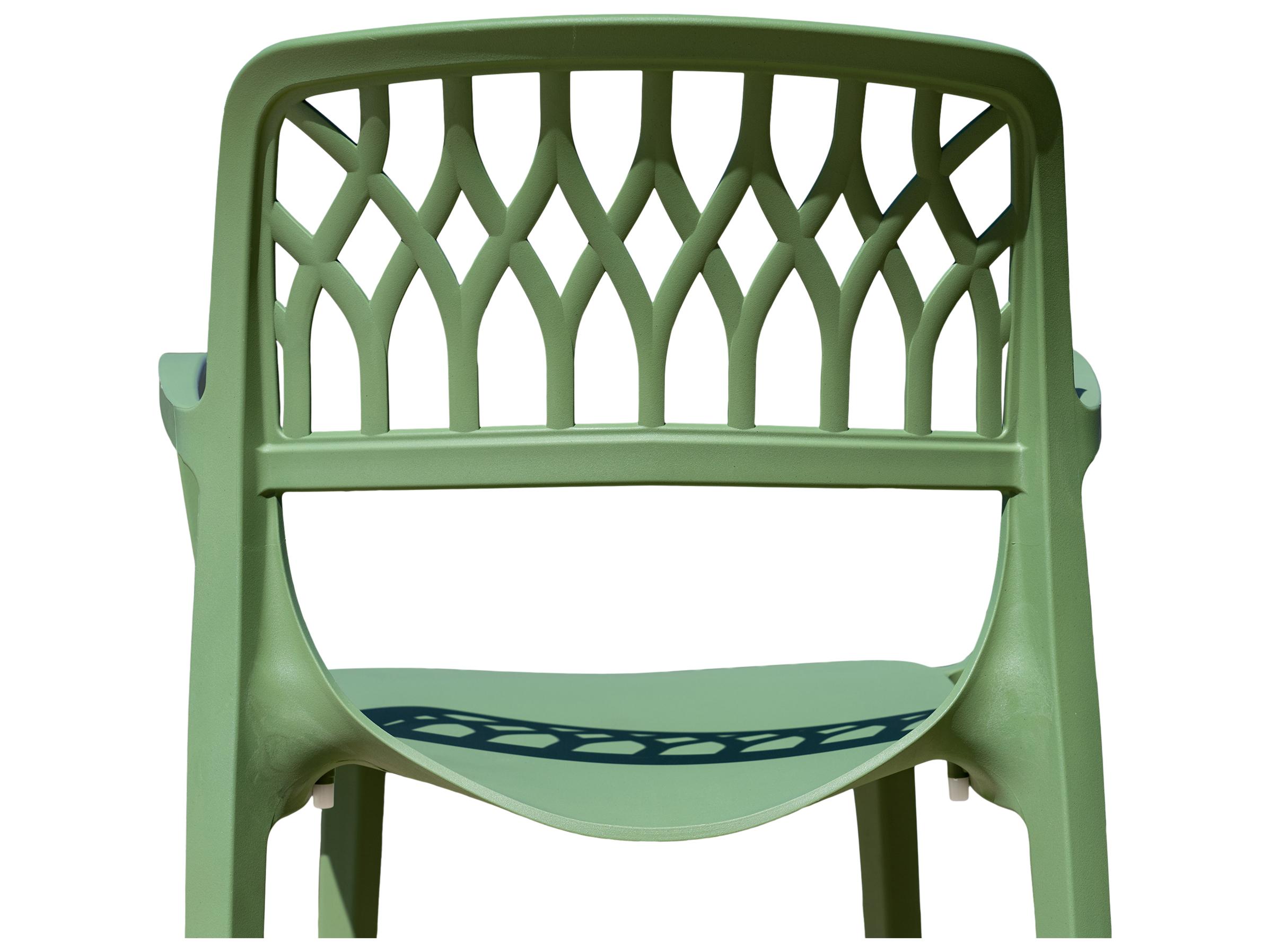 Rainbow Outdoor Elsa Resin Green Stackable Bar Stool Set of 2