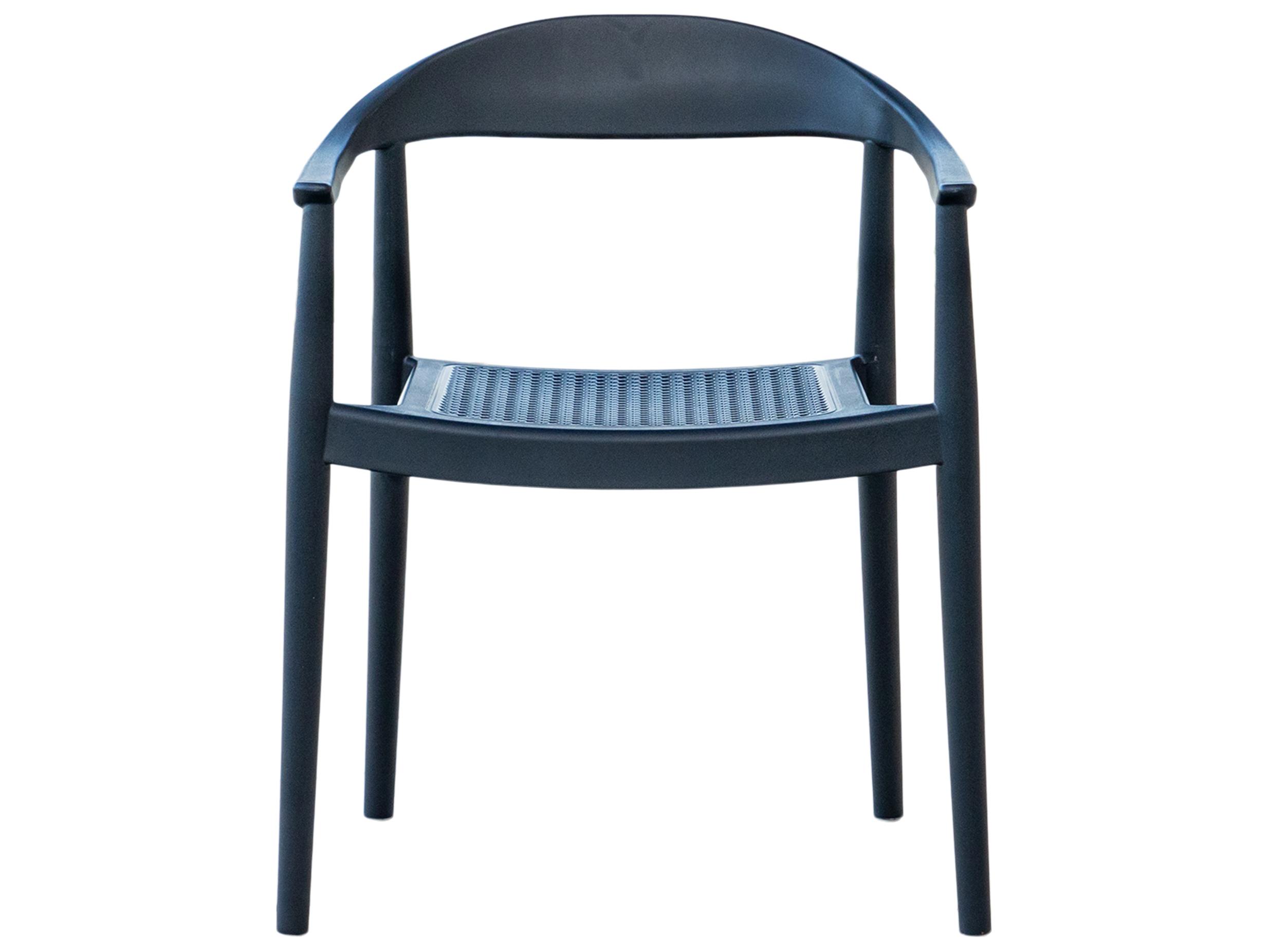 Rainbow Outdoor Kennedy Resin Anthracite Stackable Dining Arm Chair Set of 2