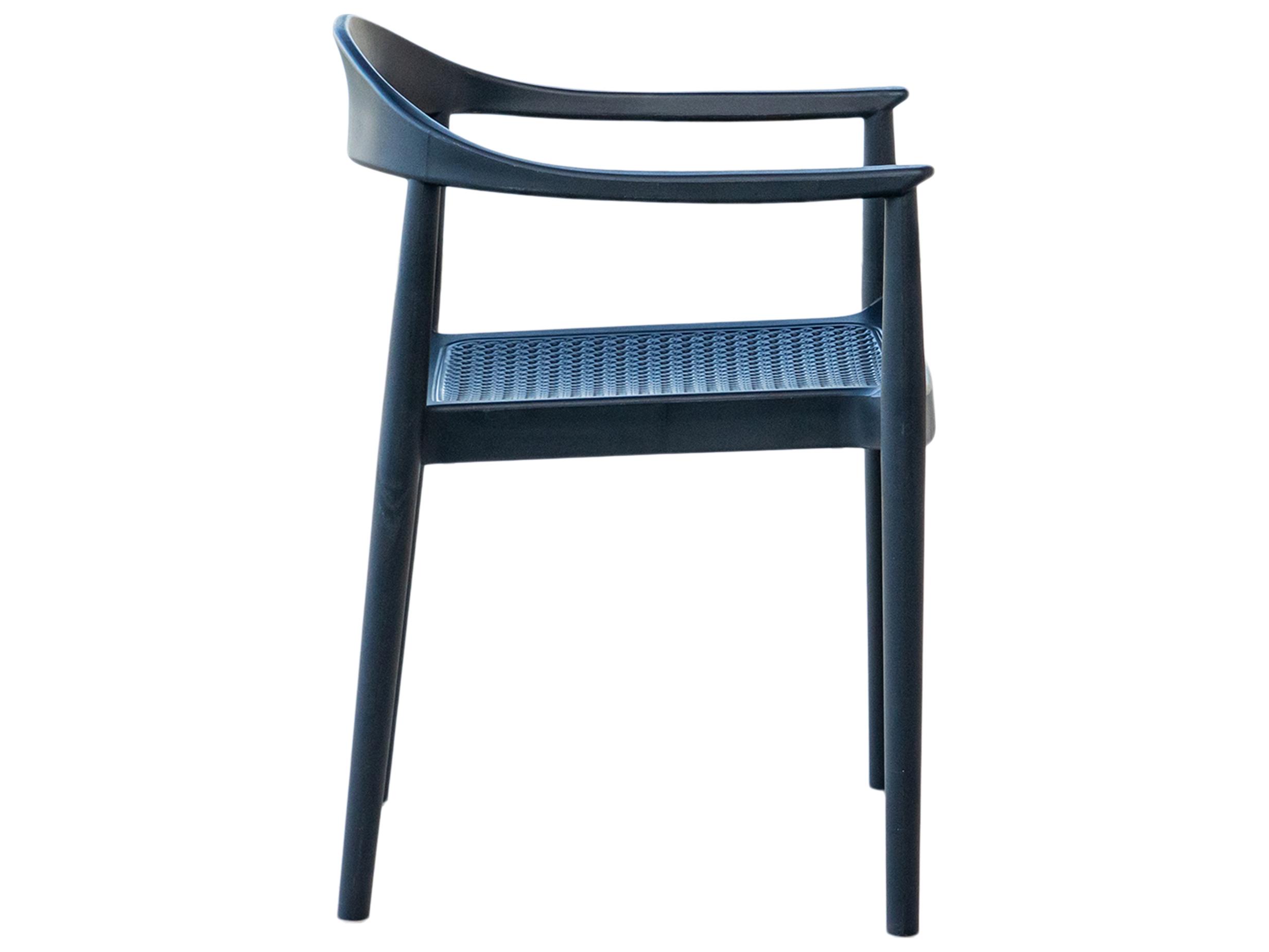 Rainbow Outdoor Kennedy Resin Anthracite Stackable Dining Arm Chair Set of 2