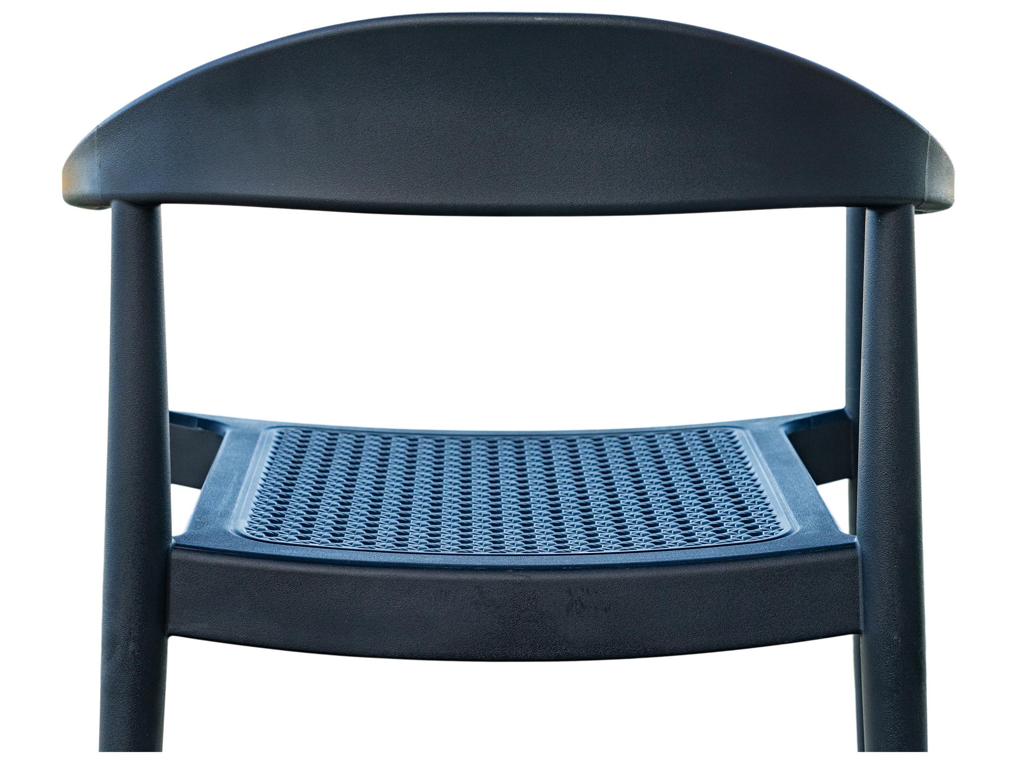 Rainbow Outdoor Kennedy Resin Anthracite Stackable Dining Arm Chair Set of 2