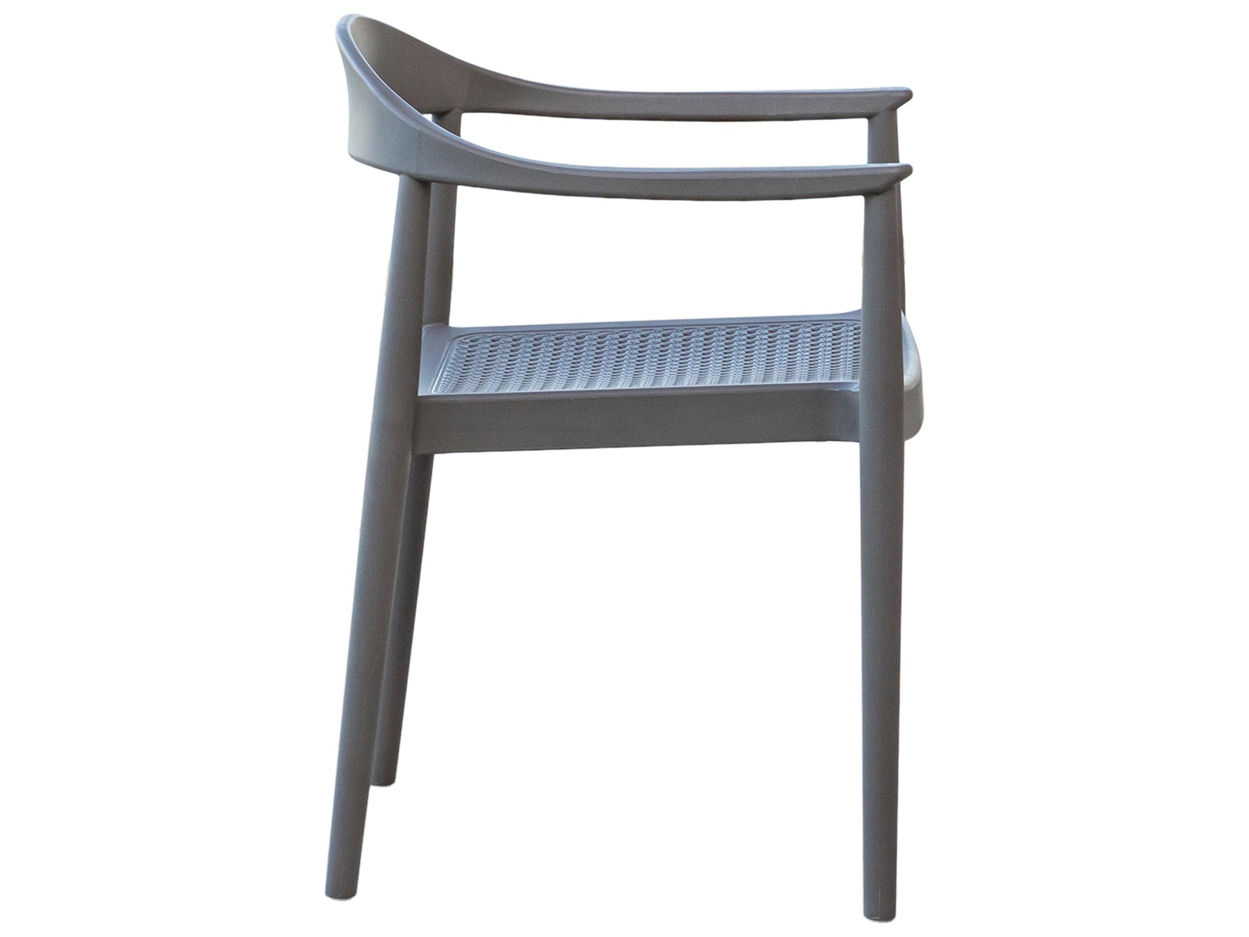 Rainbow Outdoor Kennedy Resin Cappuccino Stackable Dining Arm Chair Set of 2