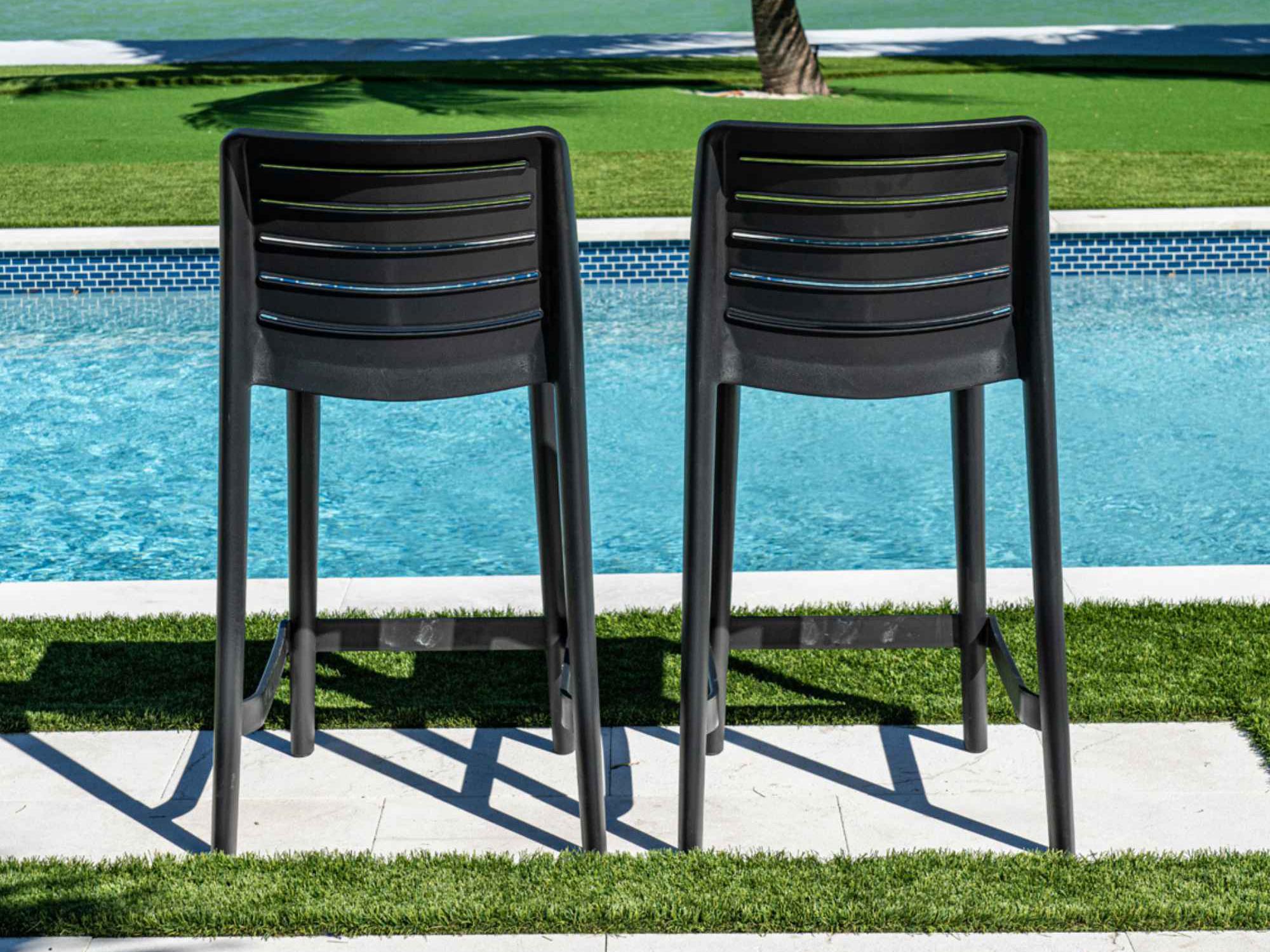 Rainbow Outdoor Leva Anthracite Polypropylene Bar Stool