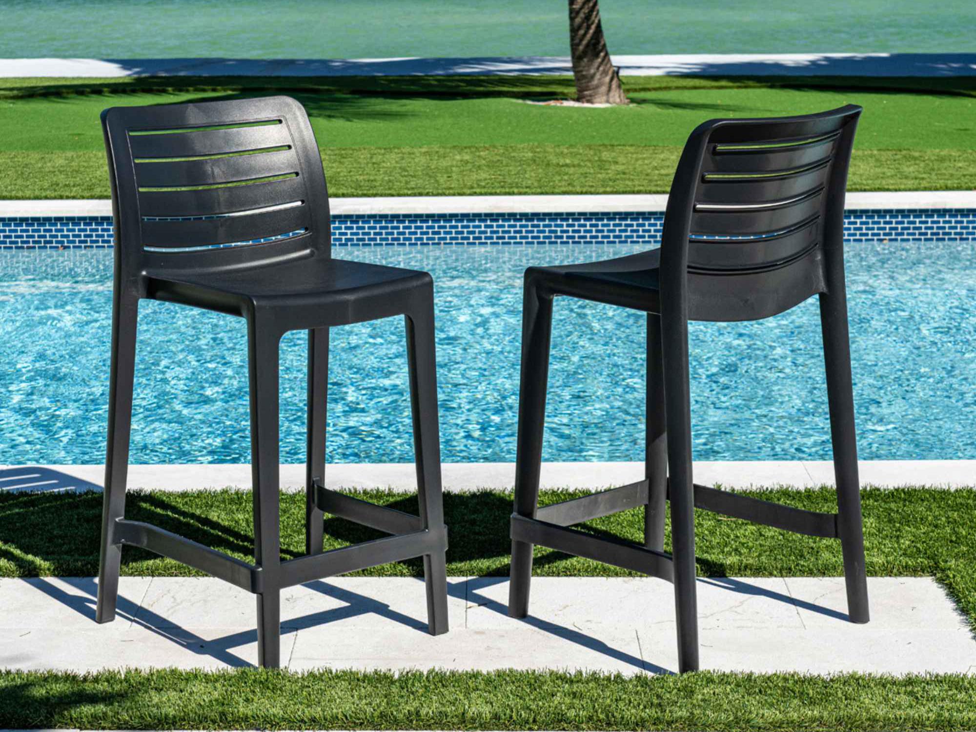 Rainbow Outdoor Leva Brown Polypropylene Counter Stool