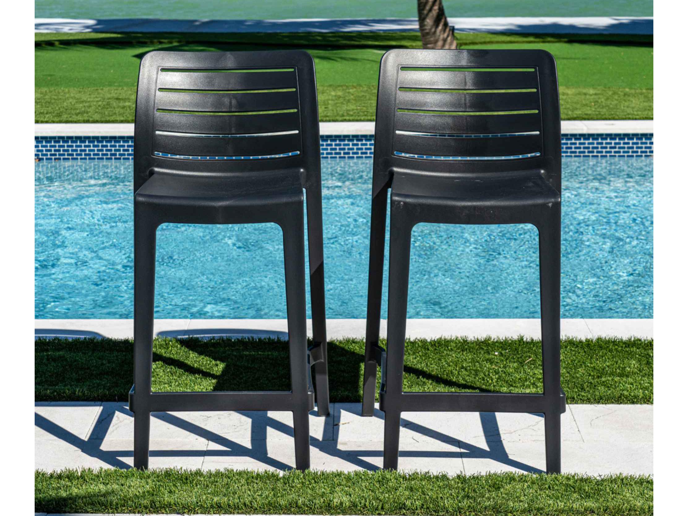 Rainbow Outdoor Leva Brown Polypropylene Counter Stool